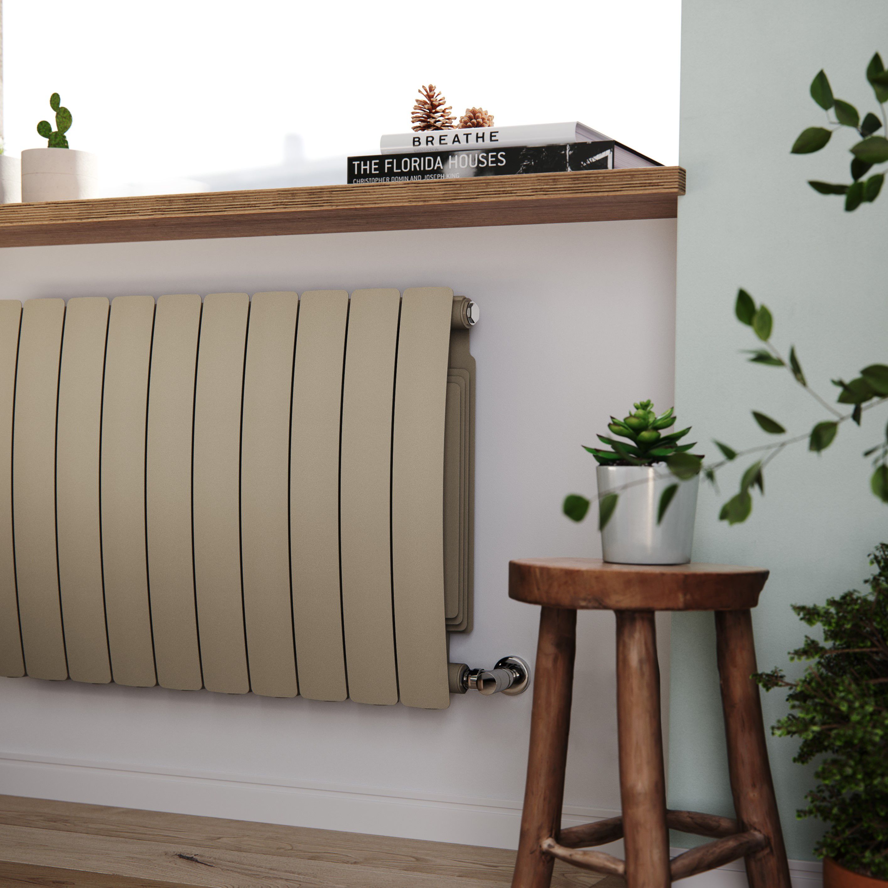 Terma Bergamo Quartz Mocha Hydronic Horizontal Designer 3842BTU Radiator, (W)800mm x (H)590mm