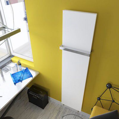 Terma Case Slim Matt soft white Vertical Designer Radiator, (W)420mm x (H)1810mm