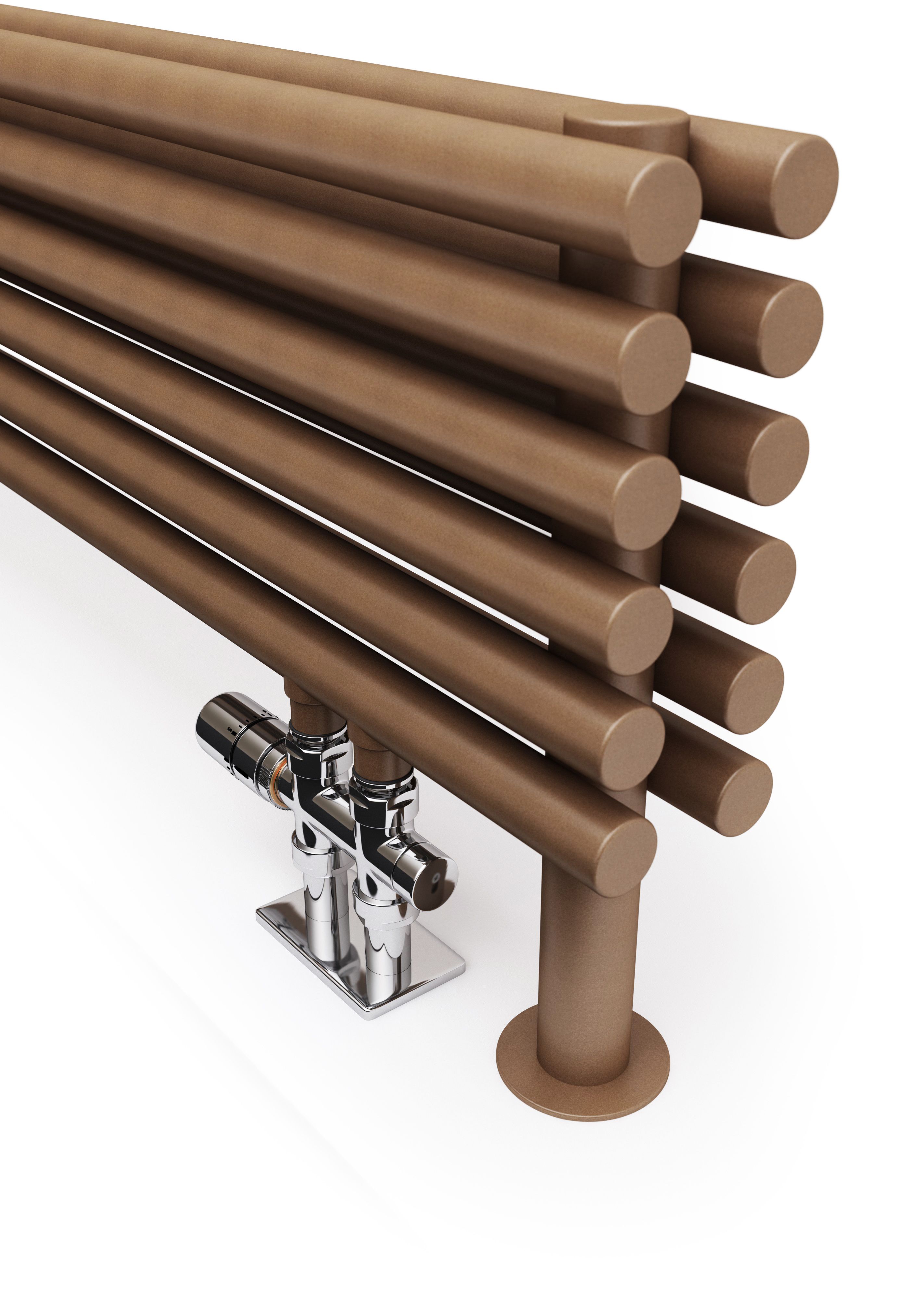Terma Chrome effect Left sided Straight Radiator valve