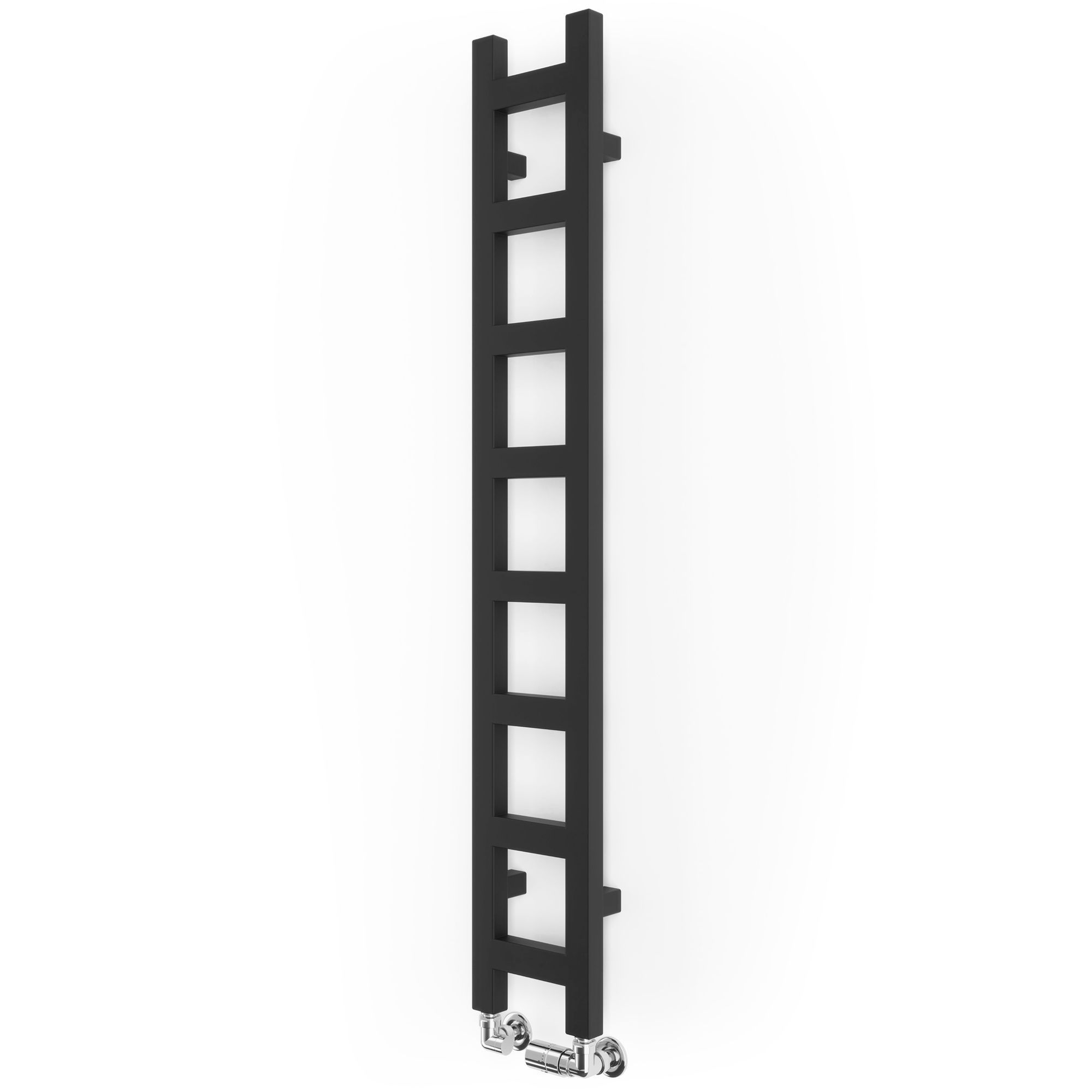 Terma Easy Black Flat Towel warmer (W)200mm x (H)1280mm