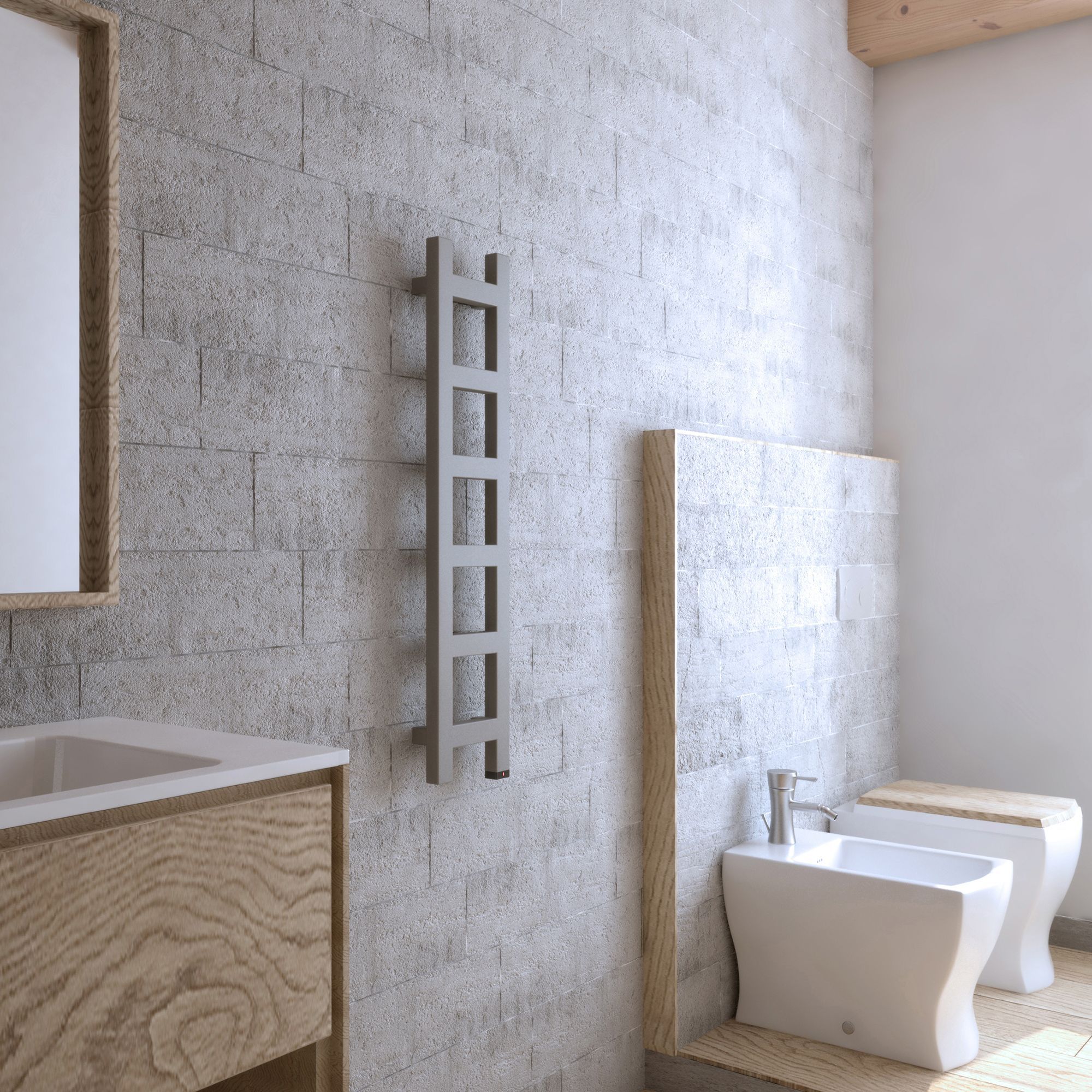 Terma Easy ONE Sparkling gravel Electric Towel warmer (W)200mm x (H)960mm
