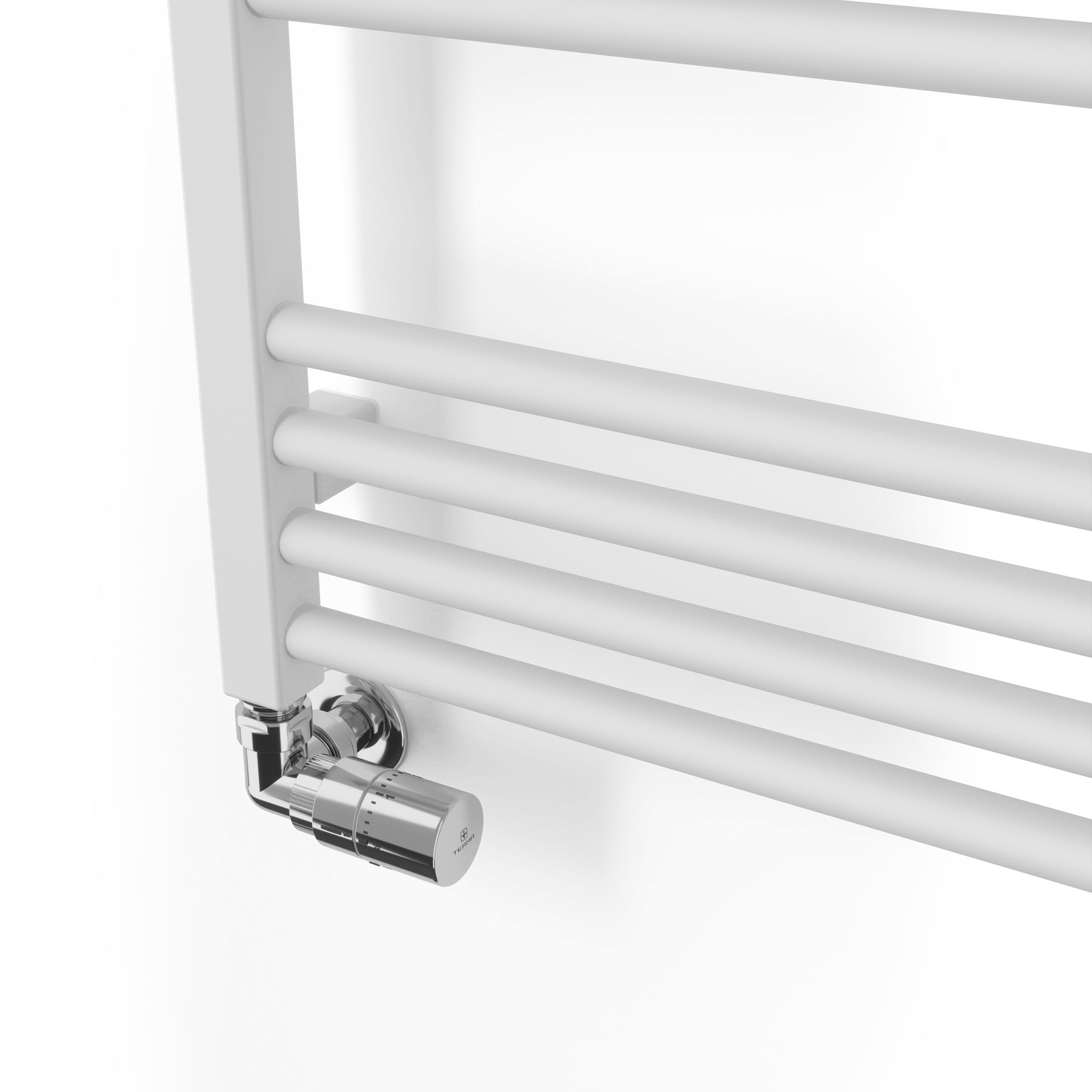 Terma Fiona White Electric & gas Flat Towel warmer (W)500mm x (H)1140mm
