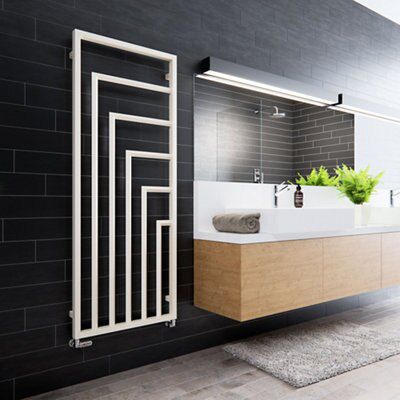 Terma Harley Matt soft white Vertical Designer Radiator, (W)630mm x (H)1600mm