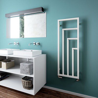Terma Harley Soft white Vertical Designer Radiator, (W)430mm x (H)1200mm