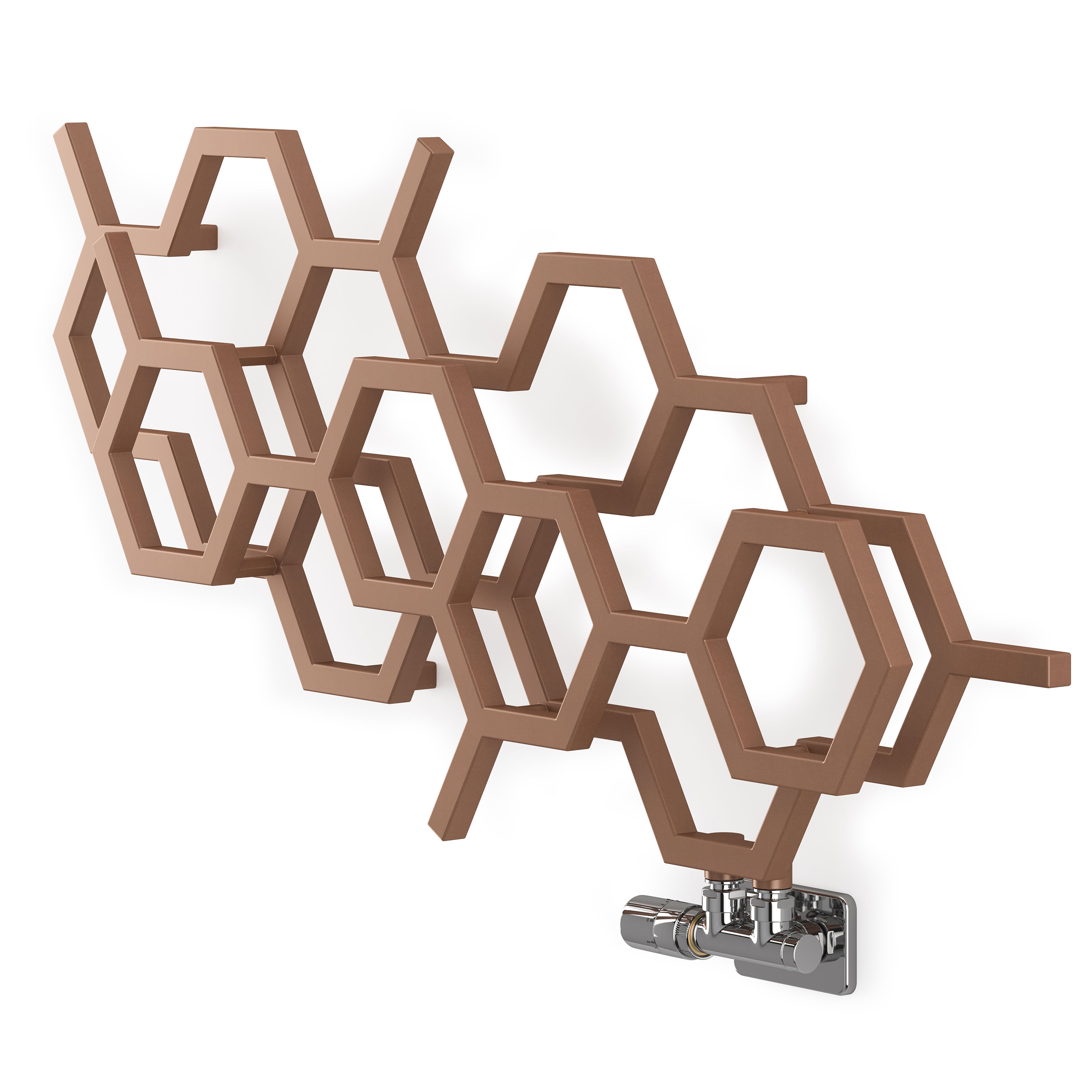 Terma Hex Copper Horizontal Designer 1081BTU Radiator, (W)1126mm x (H)502mm