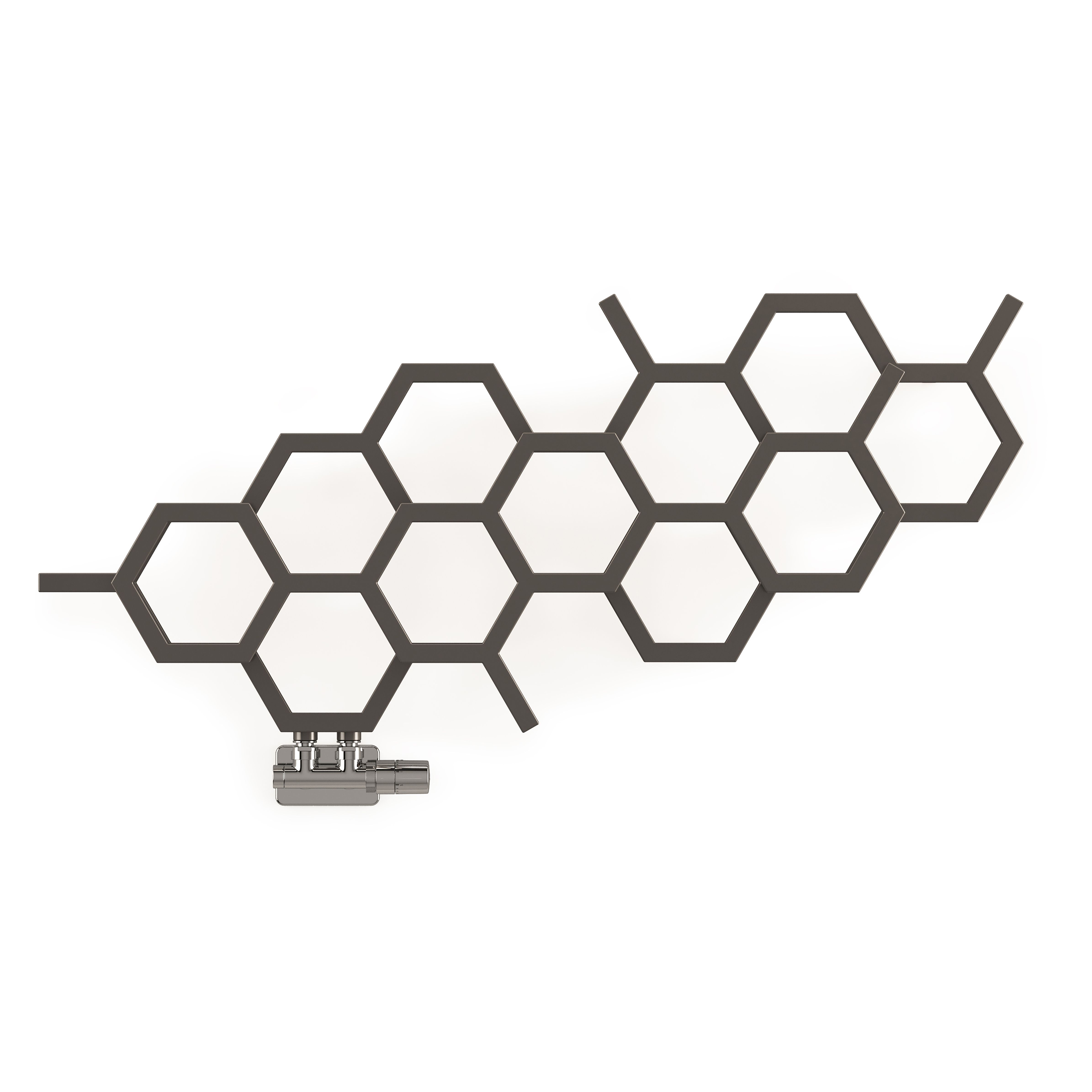 Terma Hex Grey Horizontal Designer 1081BTU Radiator, (W)1126mm x (H)502mm