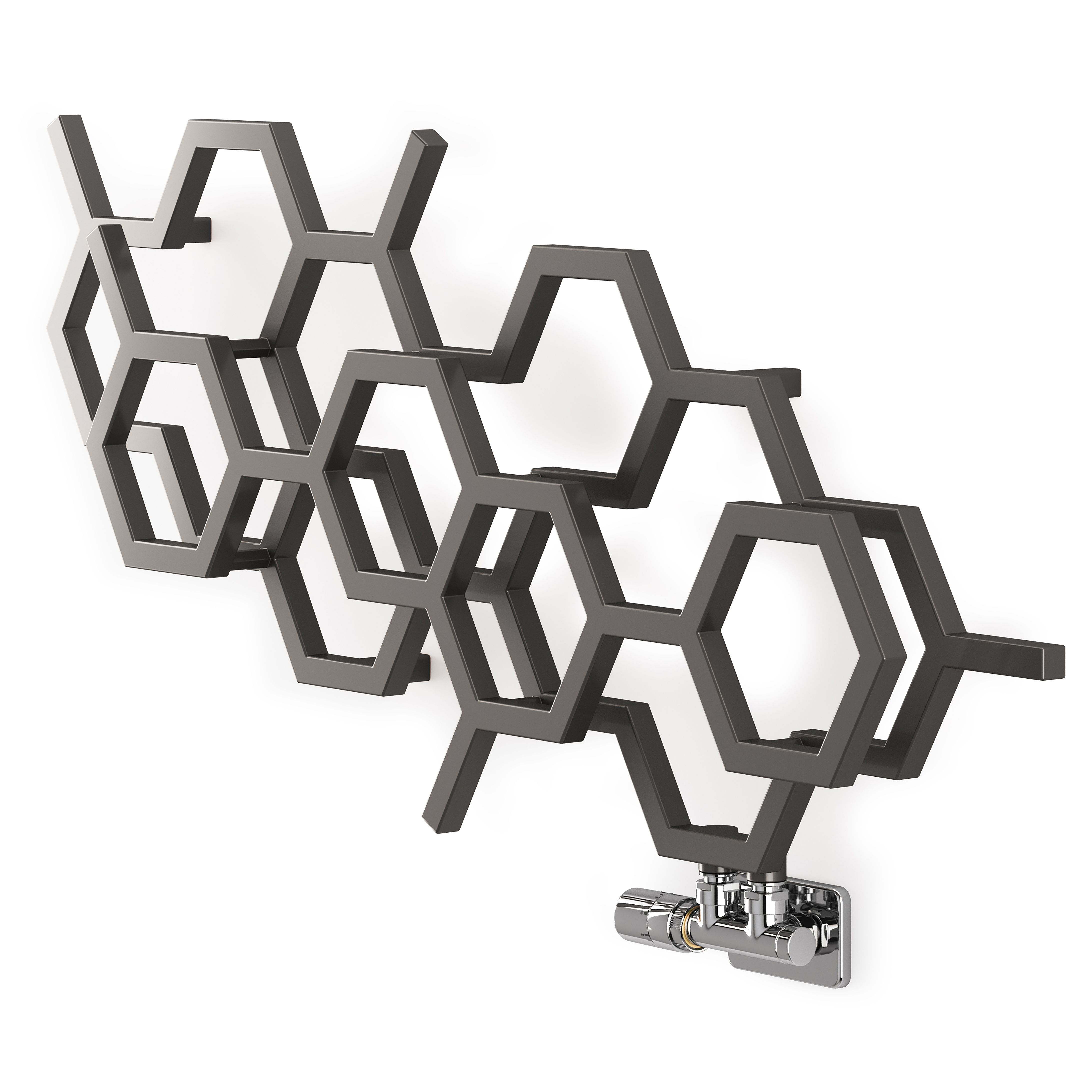 Terma Hex Grey Horizontal Designer 1081BTU Radiator, (W)1126mm x (H)502mm