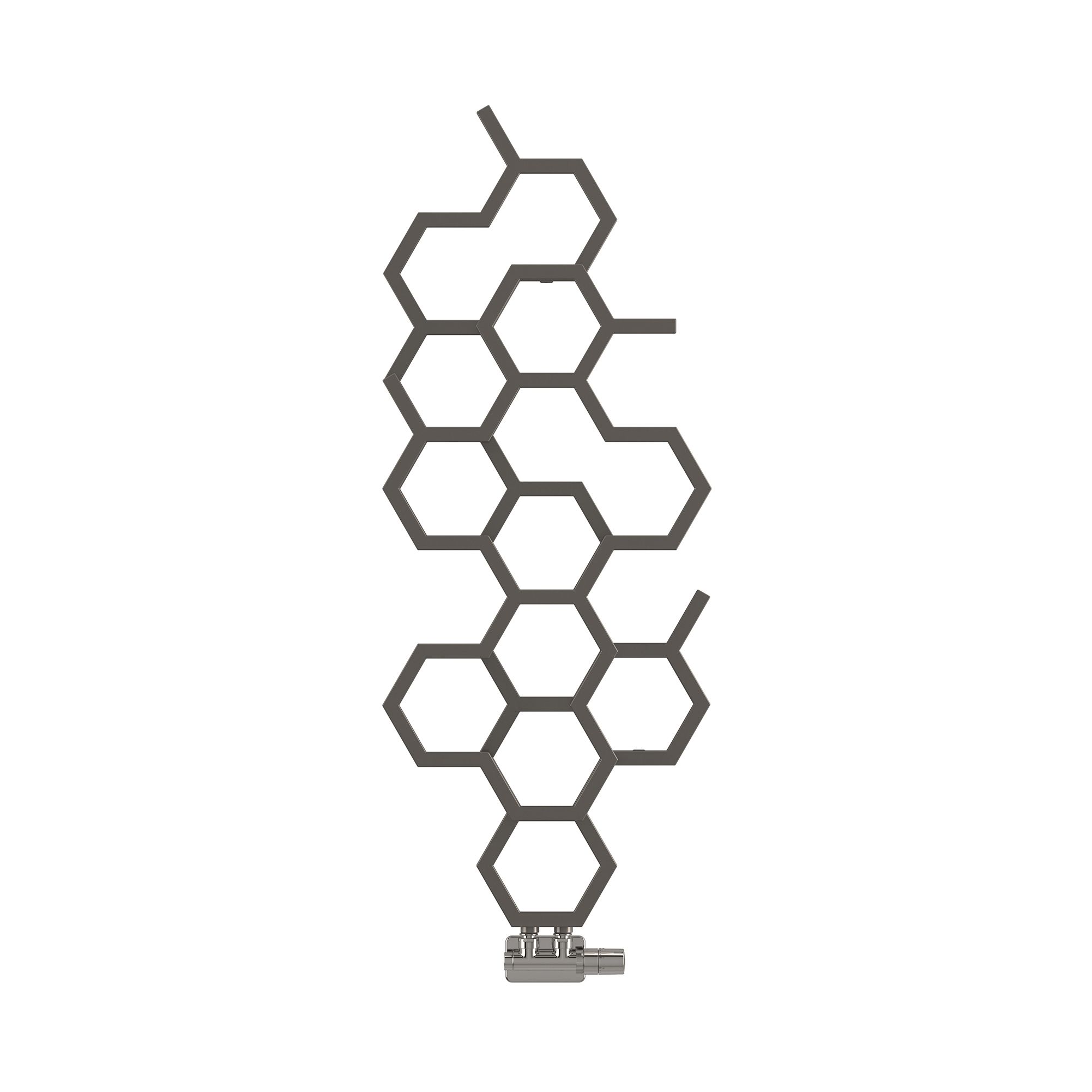Terma Hex Grey Vertical Designer 1180BTU Radiator, (W)486mm x (H)1200mm