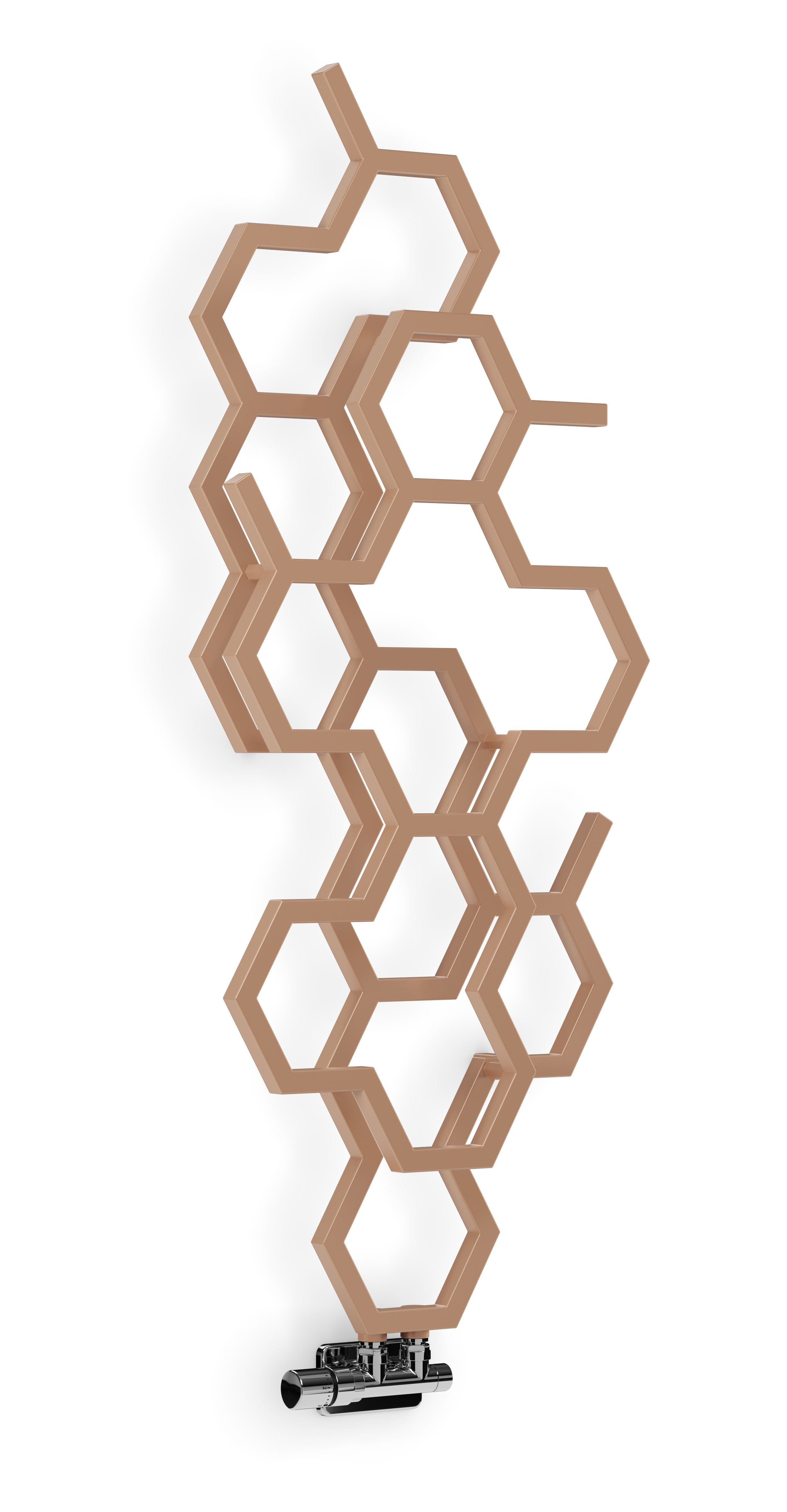 Terma Hex WGH2X122048 KBCOZX Bright Copper Vertical Designer 1179BTU Radiator, (W)486mm x (H)1220mm