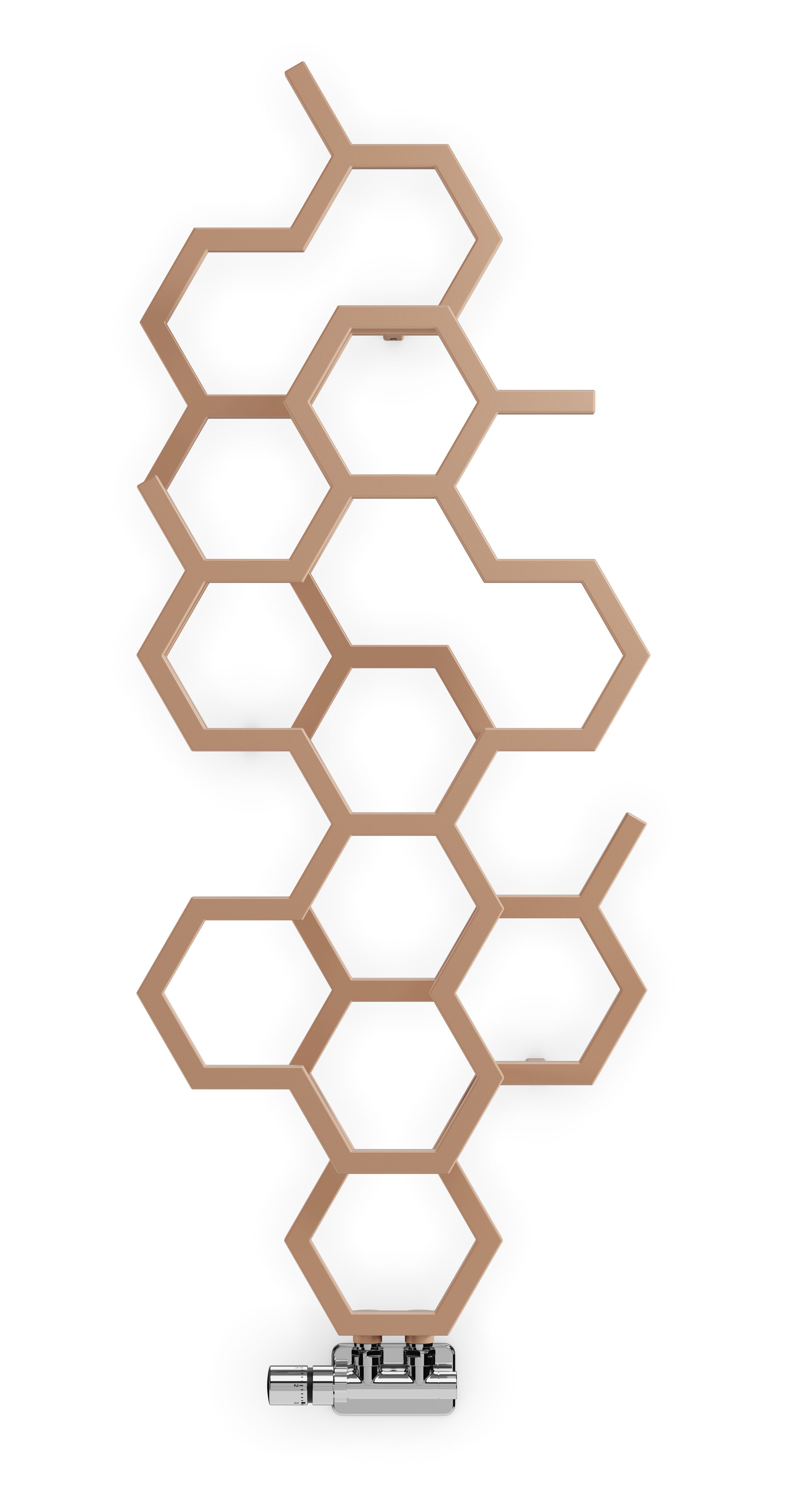 Terma Hex WGH2X122048 KBCOZX Bright Copper Vertical Designer 1179BTU Radiator, (W)486mm x (H)1220mm
