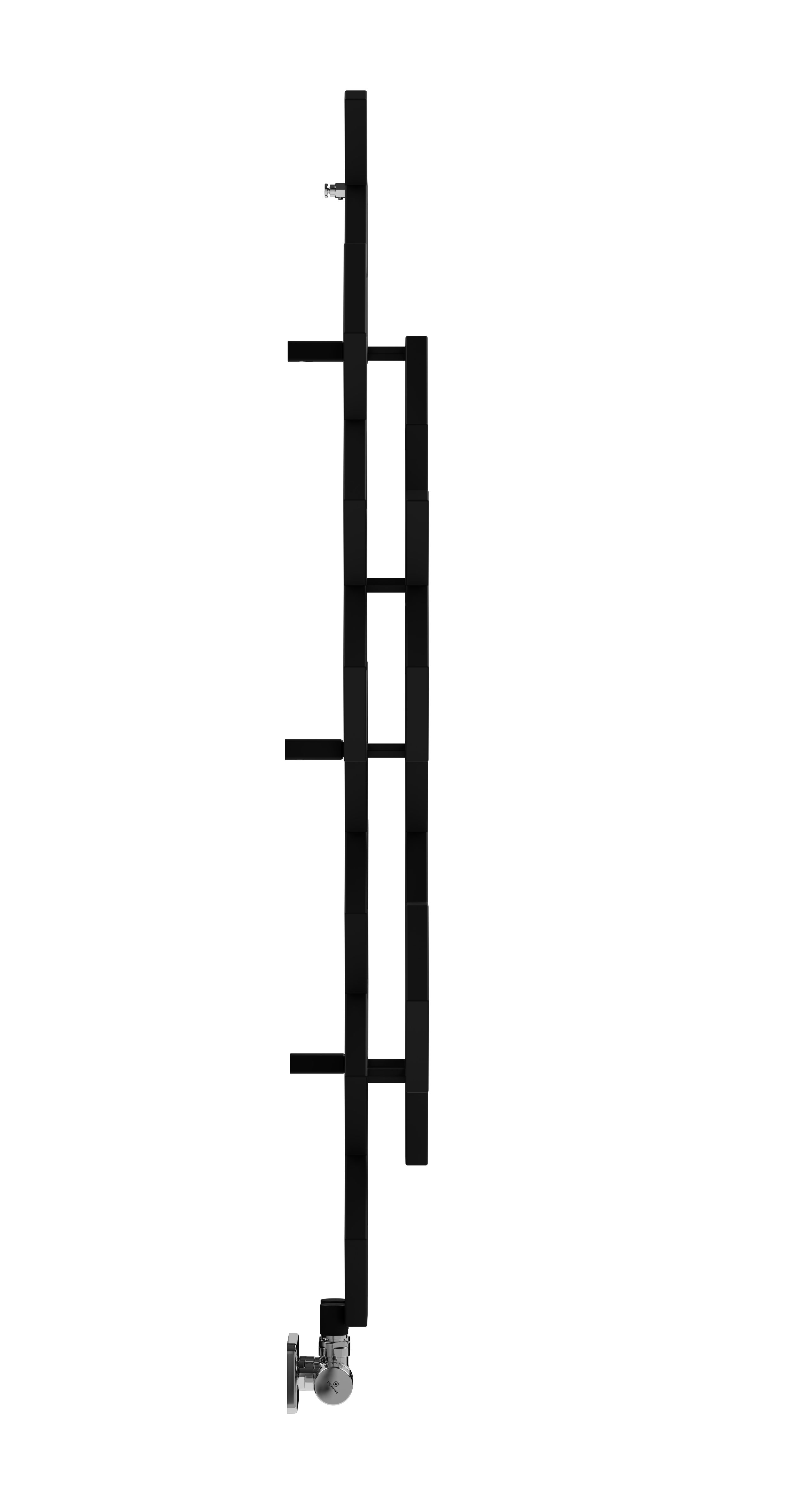 Terma Hex WGH2X122048 KS95ZX Matt black Vertical Designer 1179BTU Radiator, (W)486mm x (H)1220mm