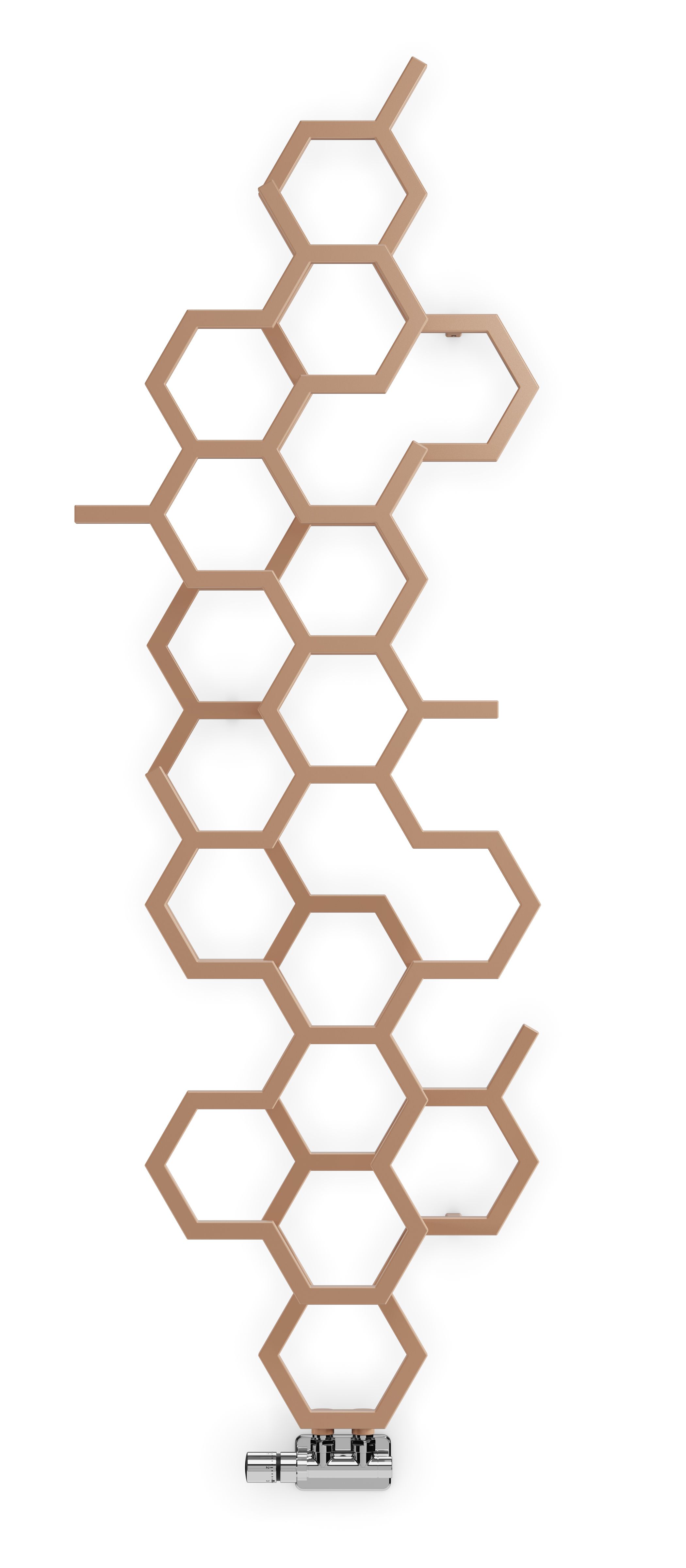 Terma Hex WGH2X170057 KBCOZX Bright Copper Vertical Designer 1705BTU Radiator, (W)573mm x (H)1700mm