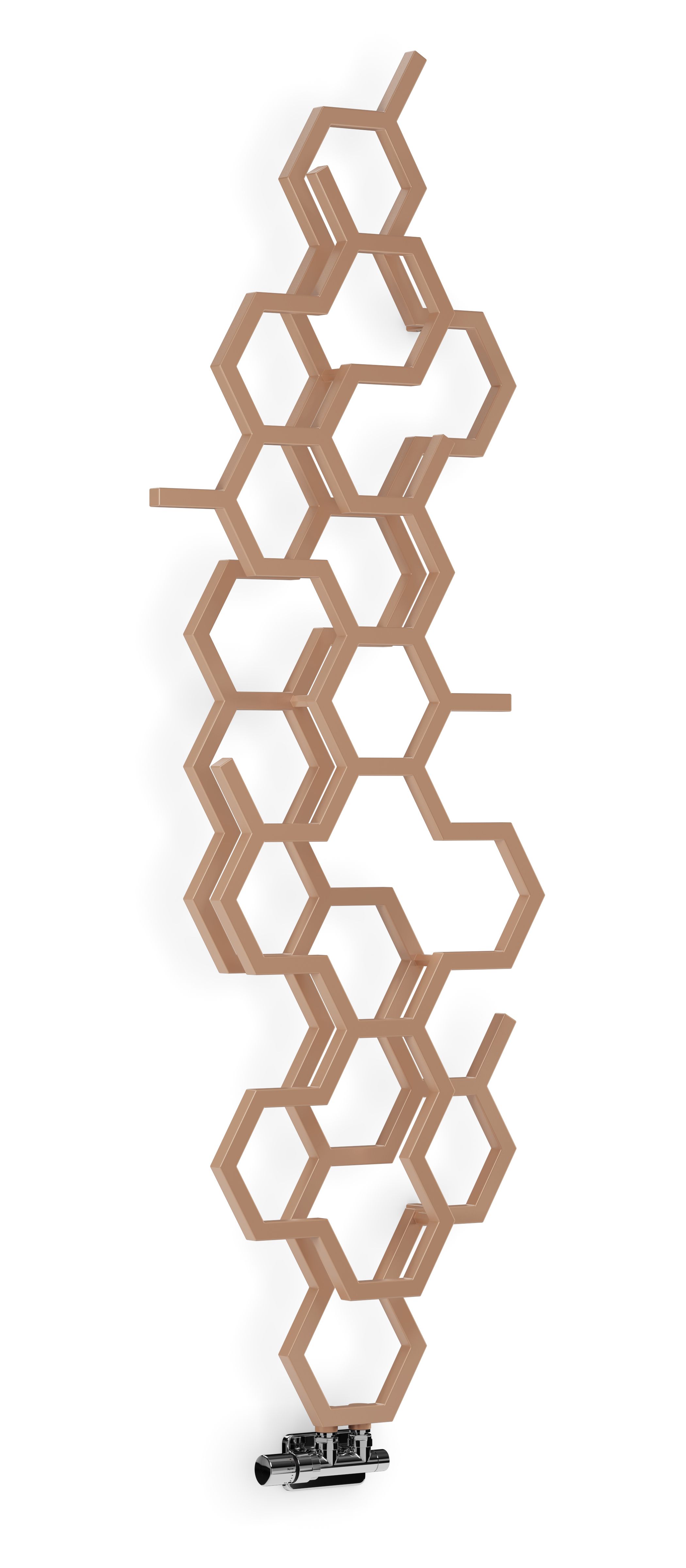 Terma Hex WGH2X170057 KBCOZX Bright Copper Vertical Designer 1705BTU Radiator, (W)573mm x (H)1700mm