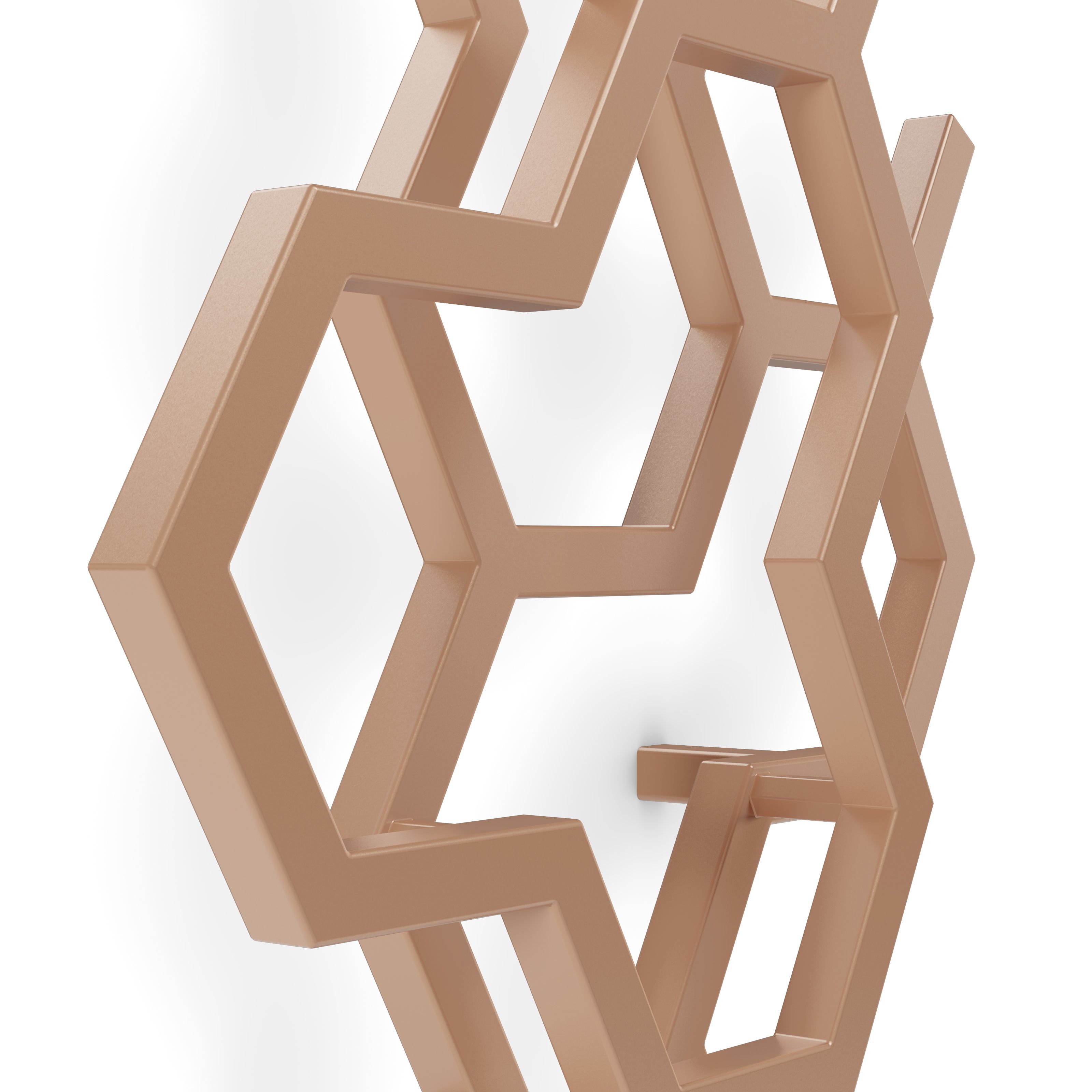 Terma Hex WGH2X170057 KBCOZX Bright Copper Vertical Designer 1705BTU Radiator, (W)573mm x (H)1700mm