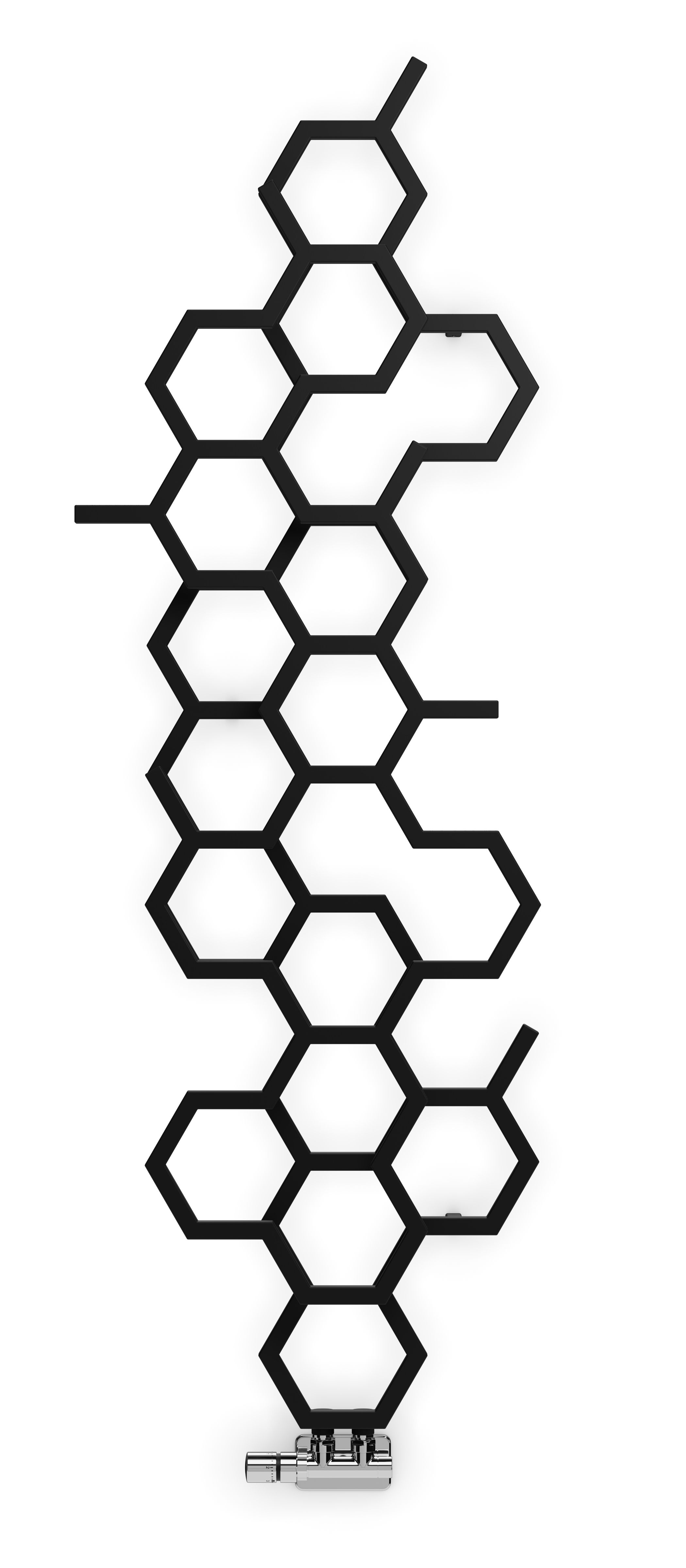 Terma Hex WGH2X170057 KS95ZX Matt black Vertical Designer 1705BTU Radiator, (W)573mm x (H)1700mm