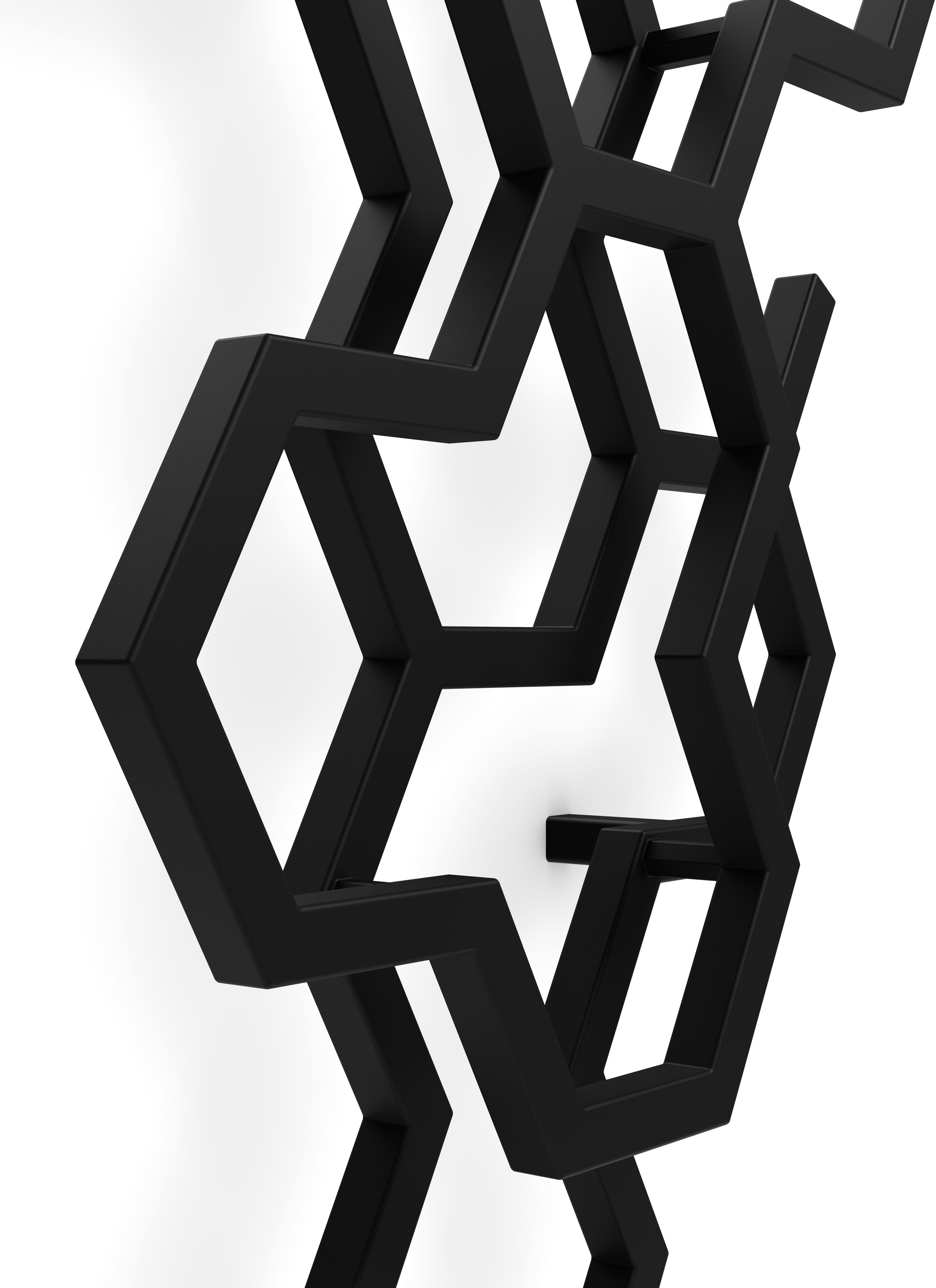 Terma Hex WGH2X170057 KS95ZX Matt black Vertical Designer 1705BTU Radiator, (W)573mm x (H)1700mm