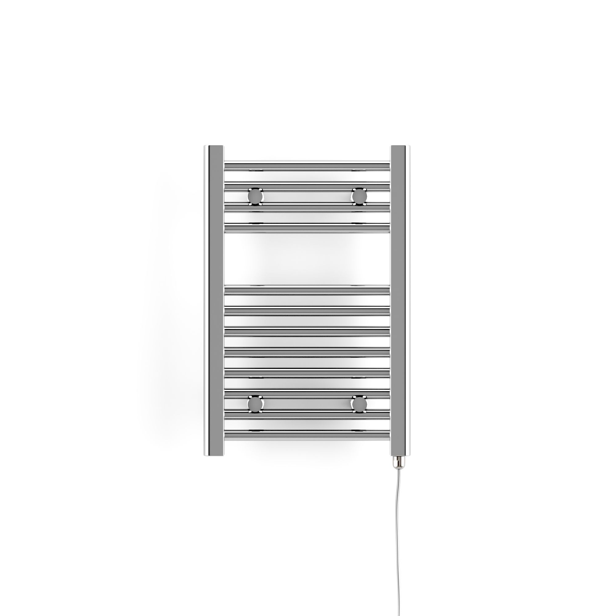 Terma Leo Chrome effect Electric Towel warmer (W)400mm x (H)600mm