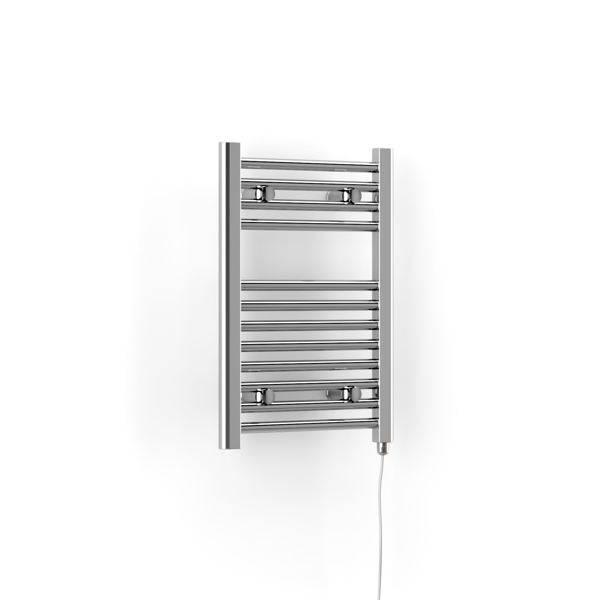 Terma Leo Chrome effect Electric Towel warmer (W)400mm x (H)600mm