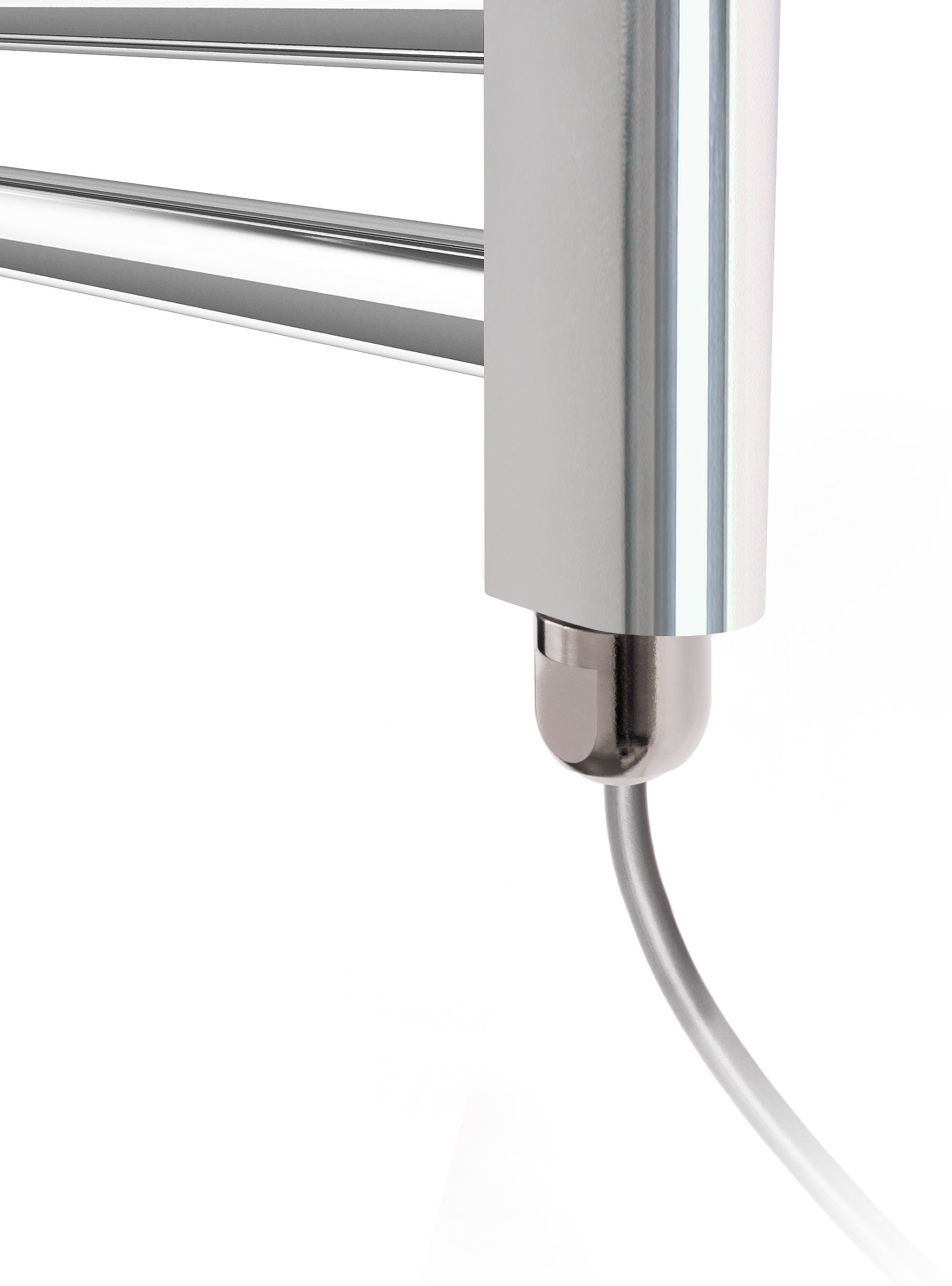 Terma Leo Chrome effect Electric Towel warmer (W)400mm x (H)600mm