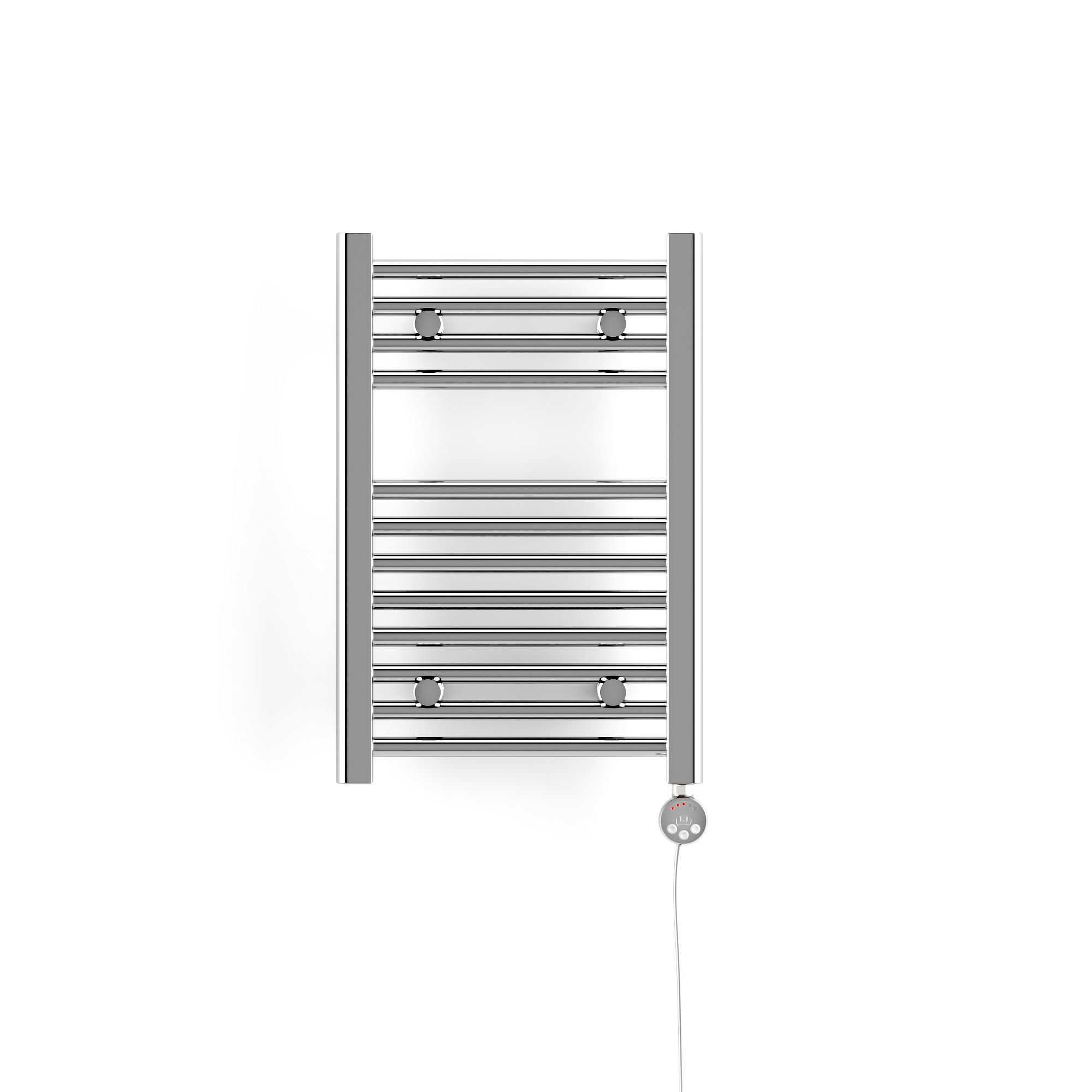 Terma Leo Chrome effect Electric Towel warmer (W)400mm x (H)600mm