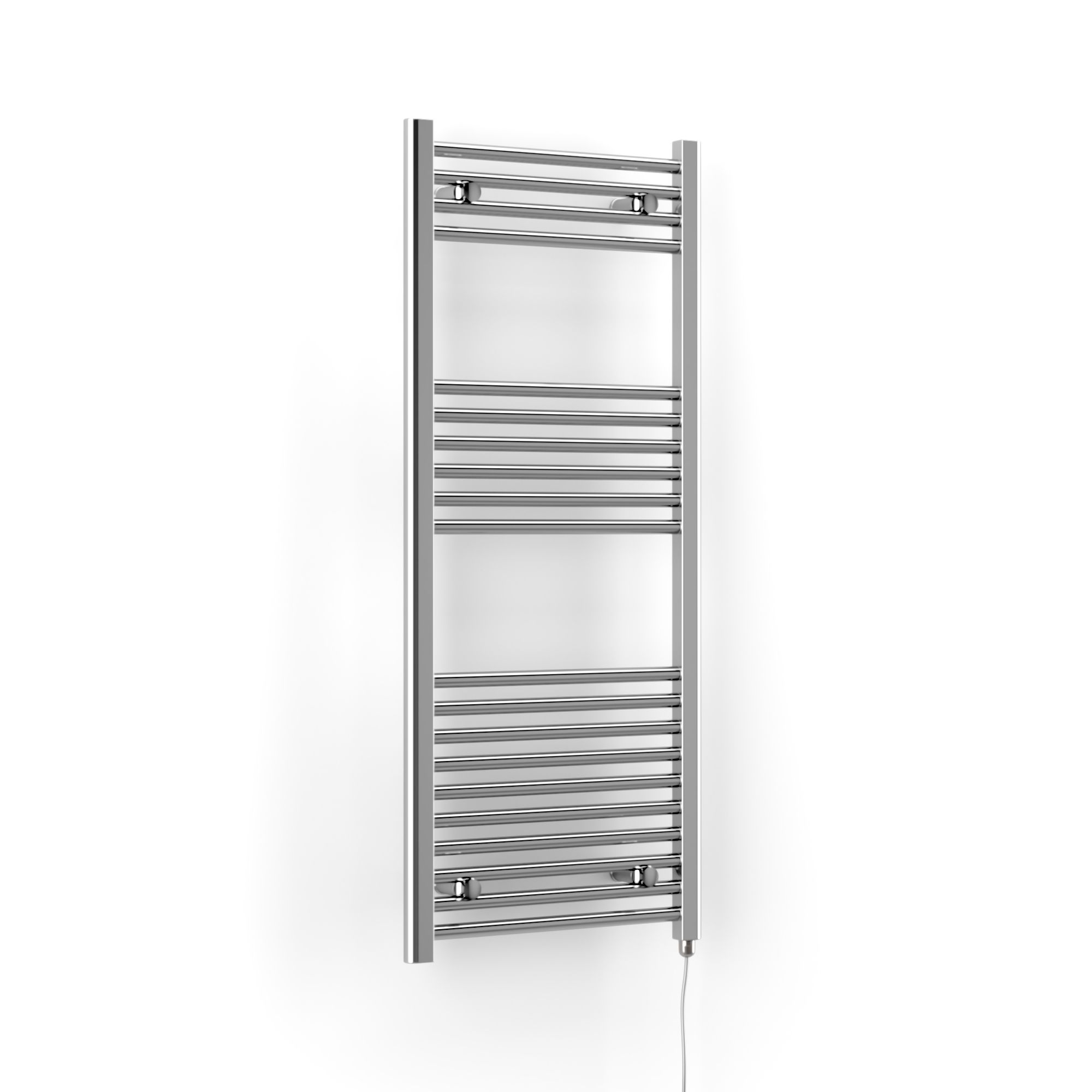 Terma Leo Chrome effect Electric Towel warmer (W)500mm x (H)1200mm