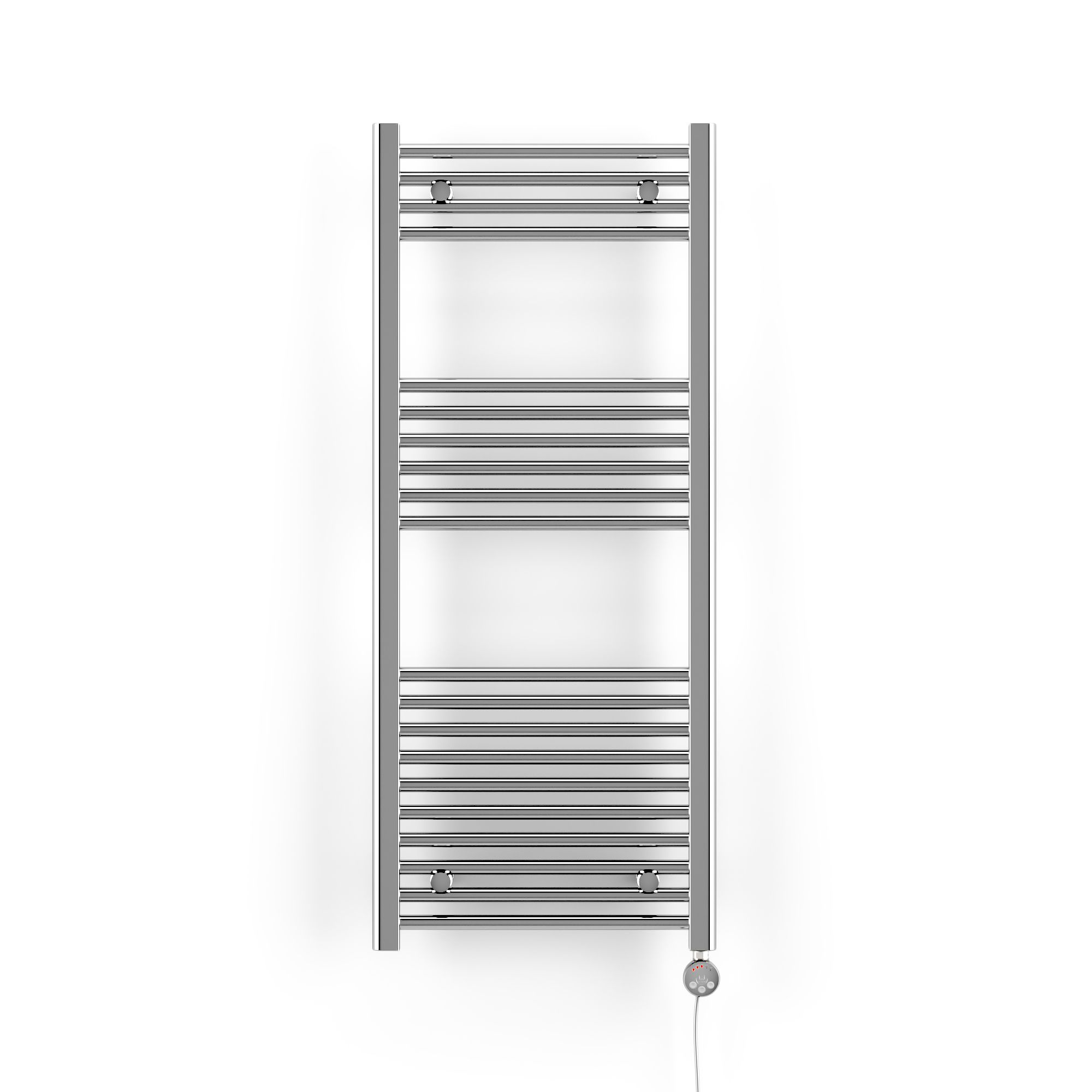 Terma Leo Chrome effect Electric Towel warmer (W)500mm x (H)1200mm