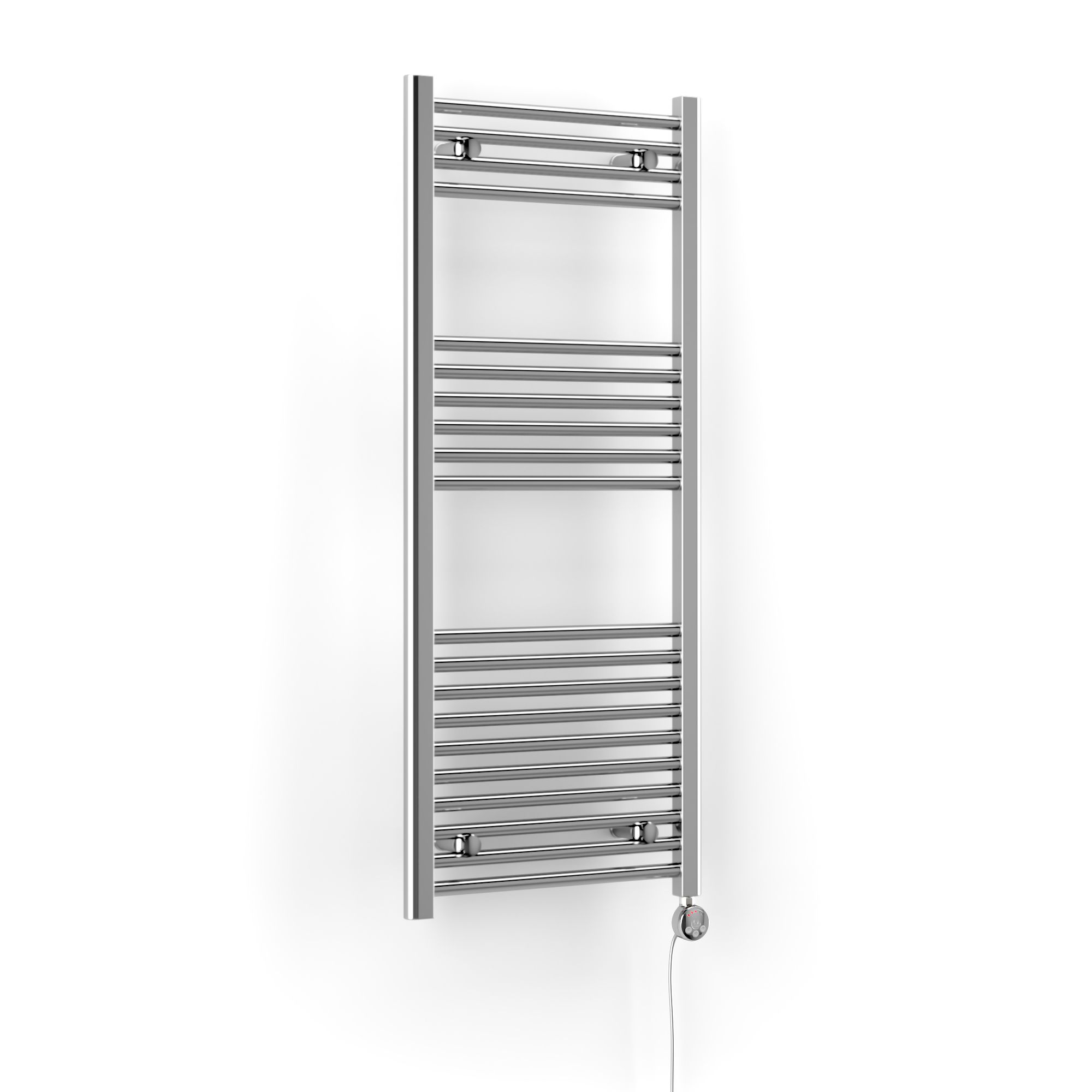 Terma Leo Chrome effect Electric Towel warmer (W)500mm x (H)1200mm