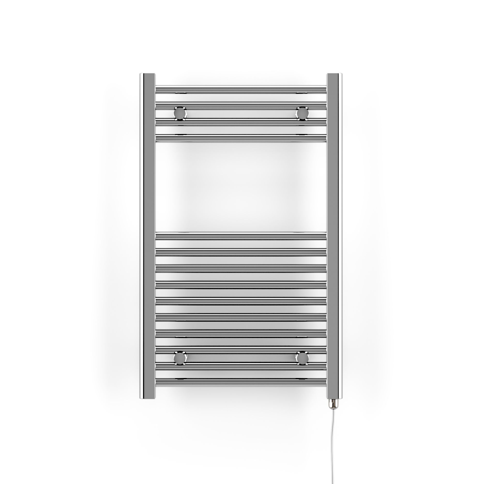 Terma Leo Chrome effect Electric Towel warmer (W)500mm x (H)800mm