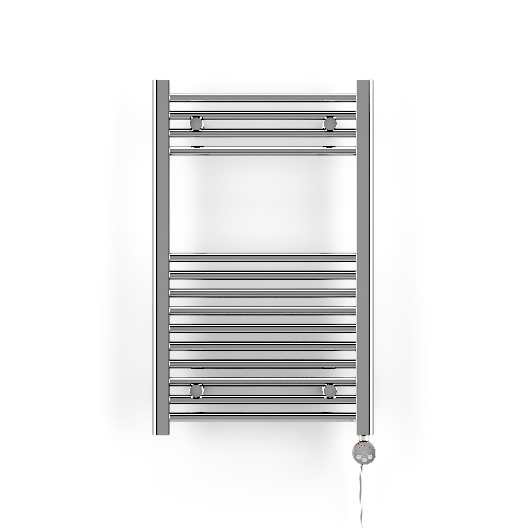 Terma Leo Chrome effect Electric Towel warmer (W)500mm x (H)800mm