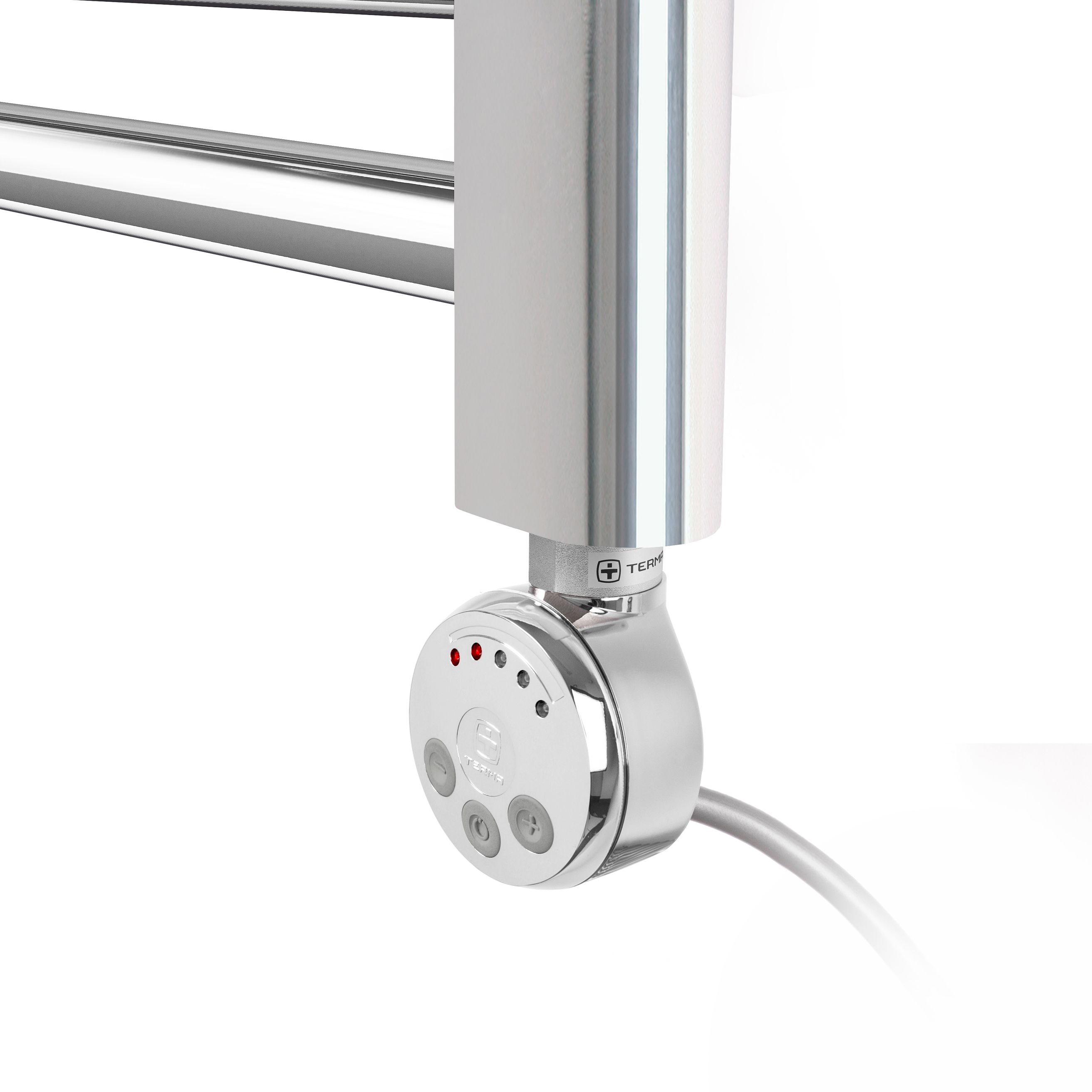 Terma Leo Chrome effect Electric Towel warmer (W)500mm x (H)800mm