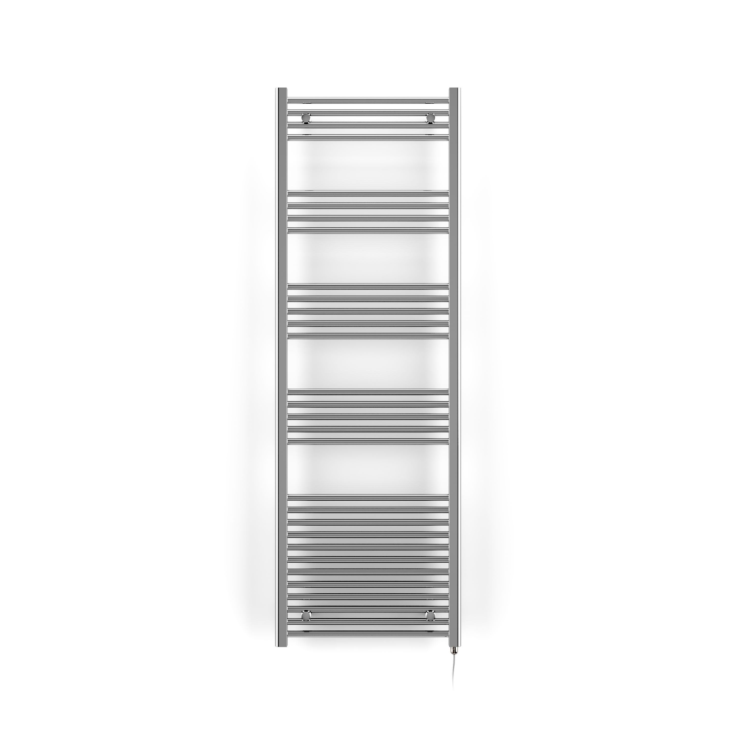 Terma Leo Chrome effect Electric Towel warmer (W)600mm x (H)1800mm