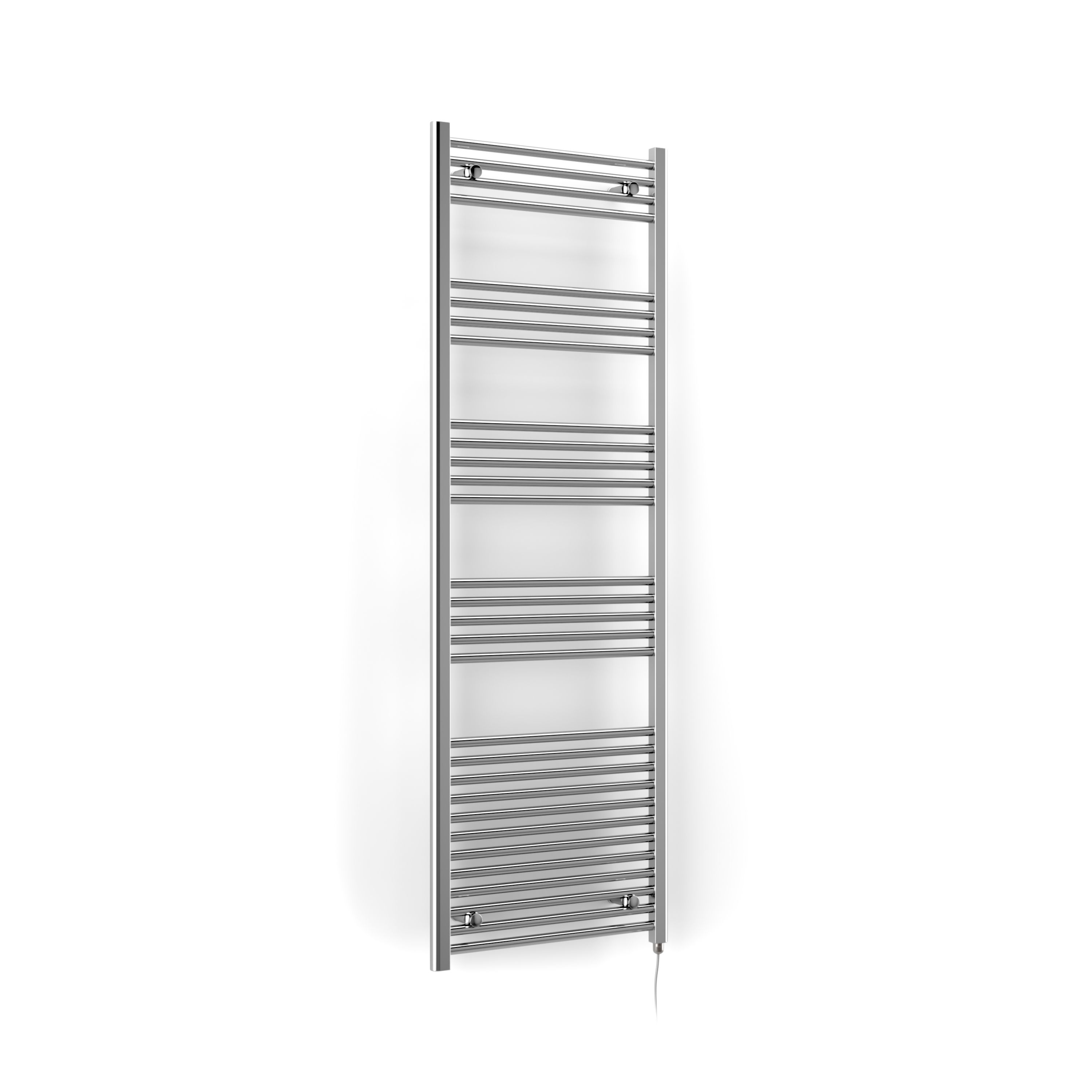 Terma Leo Chrome effect Electric Towel warmer (W)600mm x (H)1800mm