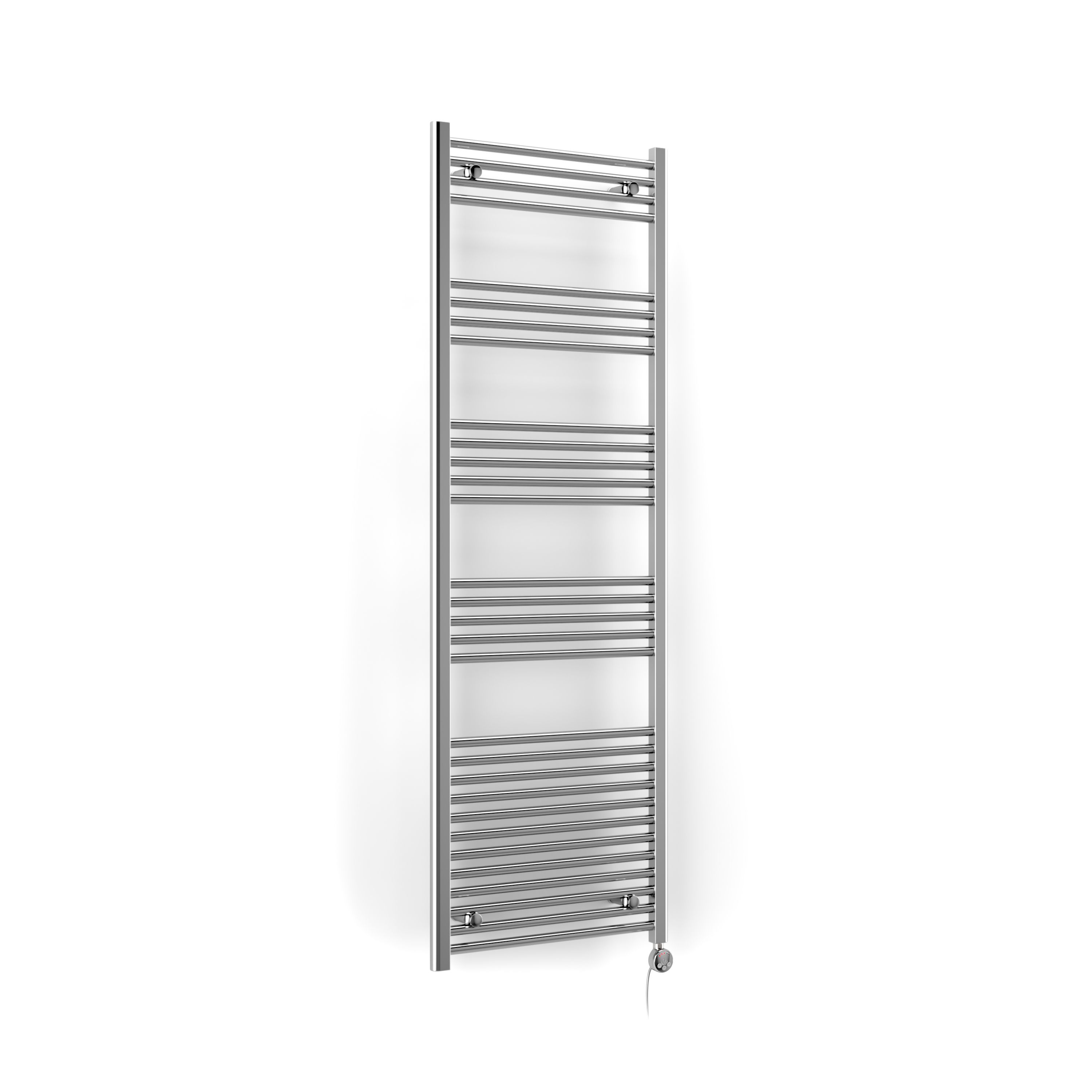 Terma Leo Chrome effect Electric Towel warmer (W)600mm x (H)1800mm