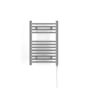 Terma Leo Silver Chrome effect Electric Towel warmer (W)400mm x (H)600mm