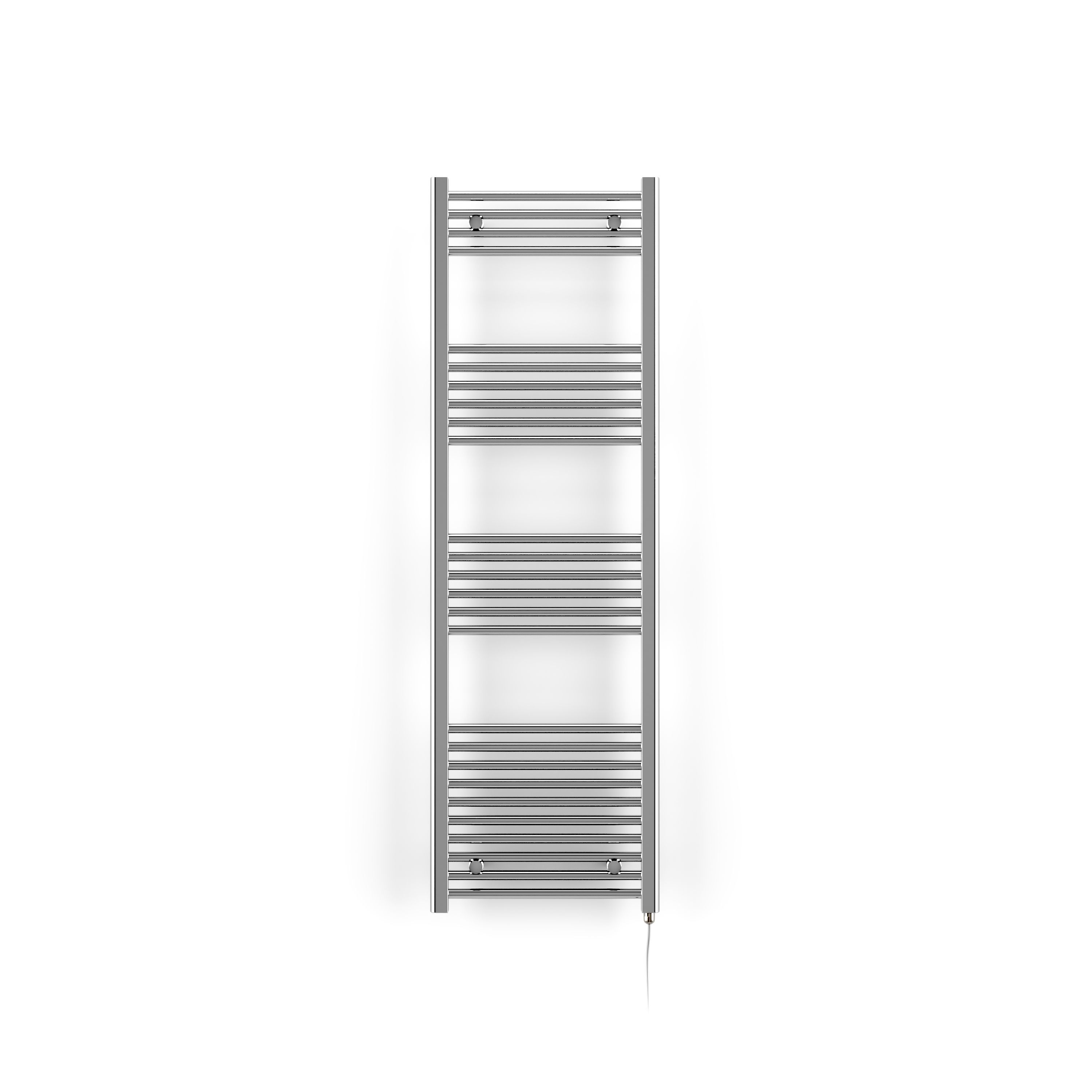 Terma Leo Silver Chrome effect Electric Towel warmer (W)500mm x (H)1600mm