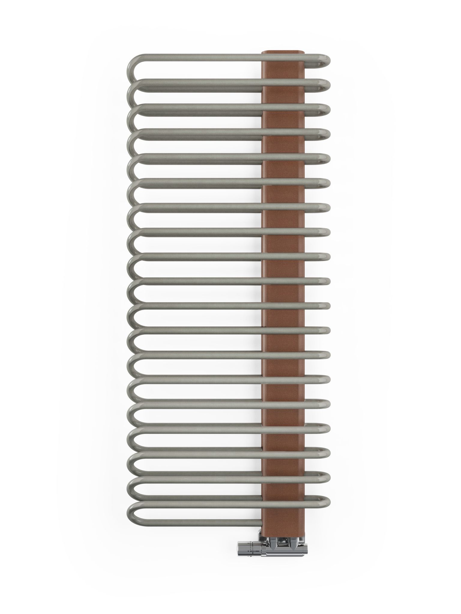 Terma Michelle Nickel gloss & copper Towel warmer (W)500mm x (H)1200mm