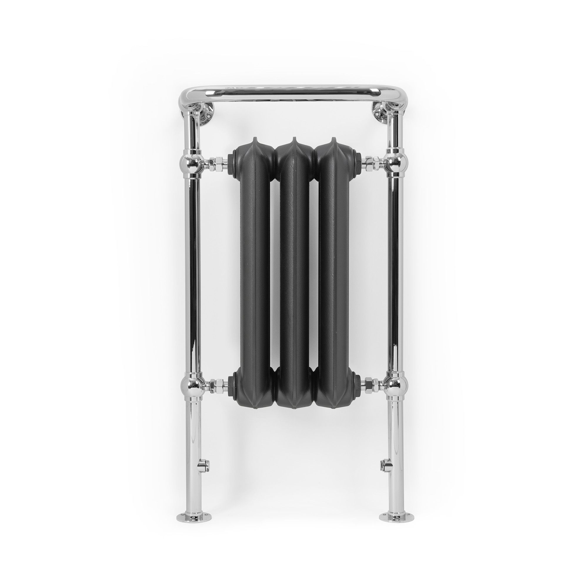 Terma Plain Raw metal Chrome effect Towel warmer (W)490mm x (H)940mm