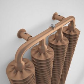Terma Ribbon Bright copper Vertical Designer Radiator, (W)390mm x (H)1720mm