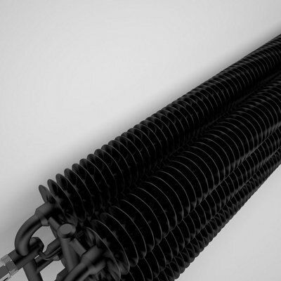 Terma Ribbon WGQ17029154 KMBCYL Metallic Black Horizontal Designer 5486BTU Radiator, (W)1540mm x (H)290mm