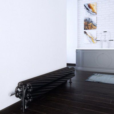Terma Ribbon WGVRS019154 KIHEYP Heban Black Hydronic Horizontal Designer 4115BTU Radiator, (W)1540mm x (H)190mm