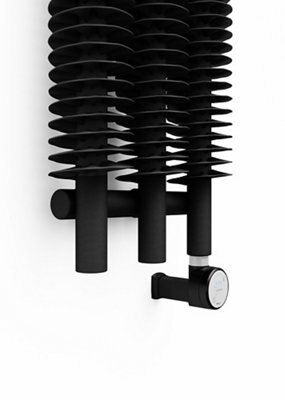 Terma Ribbon WLRVE180029 KIHEE8MOBP Heban black Electric Vertical Designer Radiator, (W)290mm x (H)1800mm