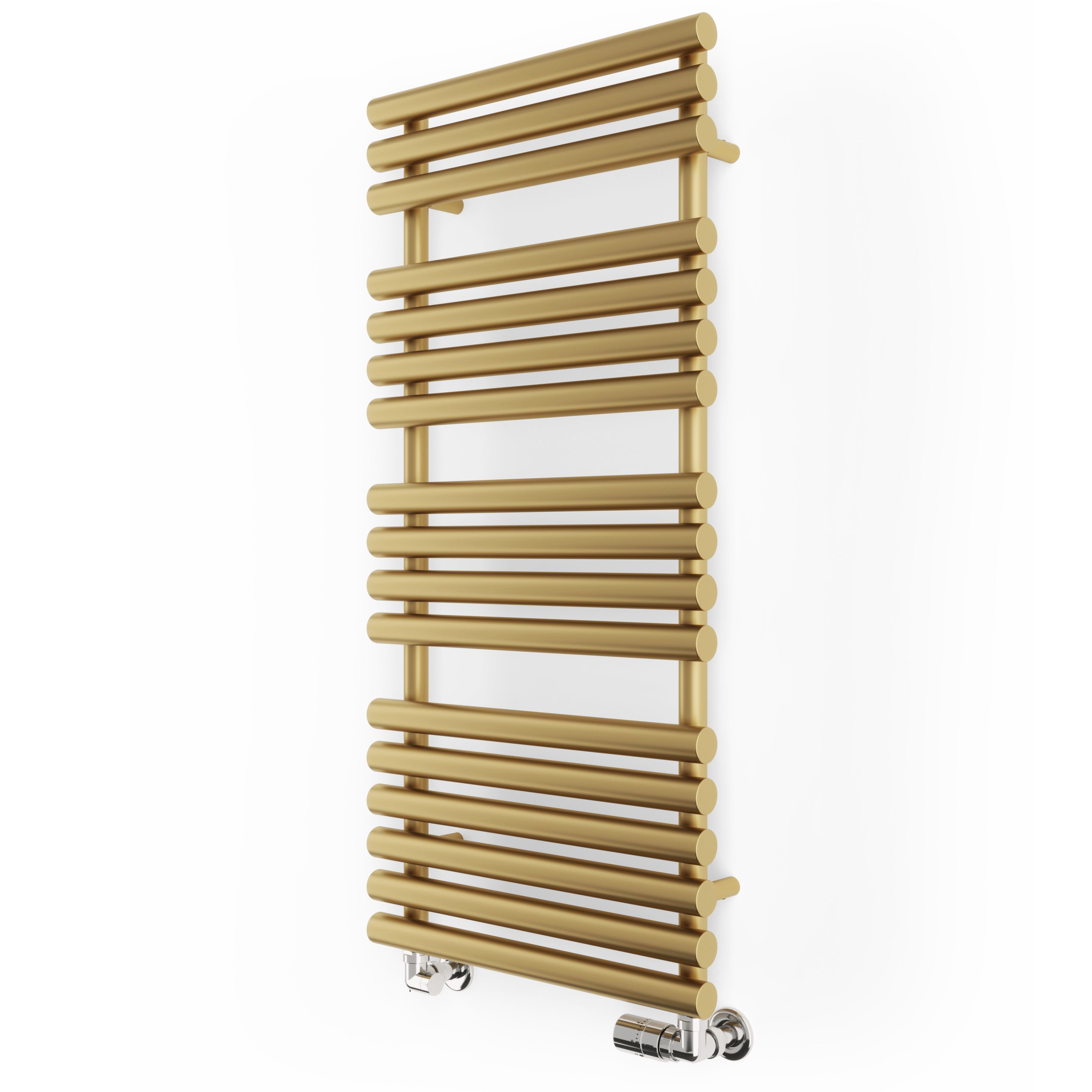 Terma Rolo Brass effect Flat Towel warmer (W)520mm x (H)1085mm