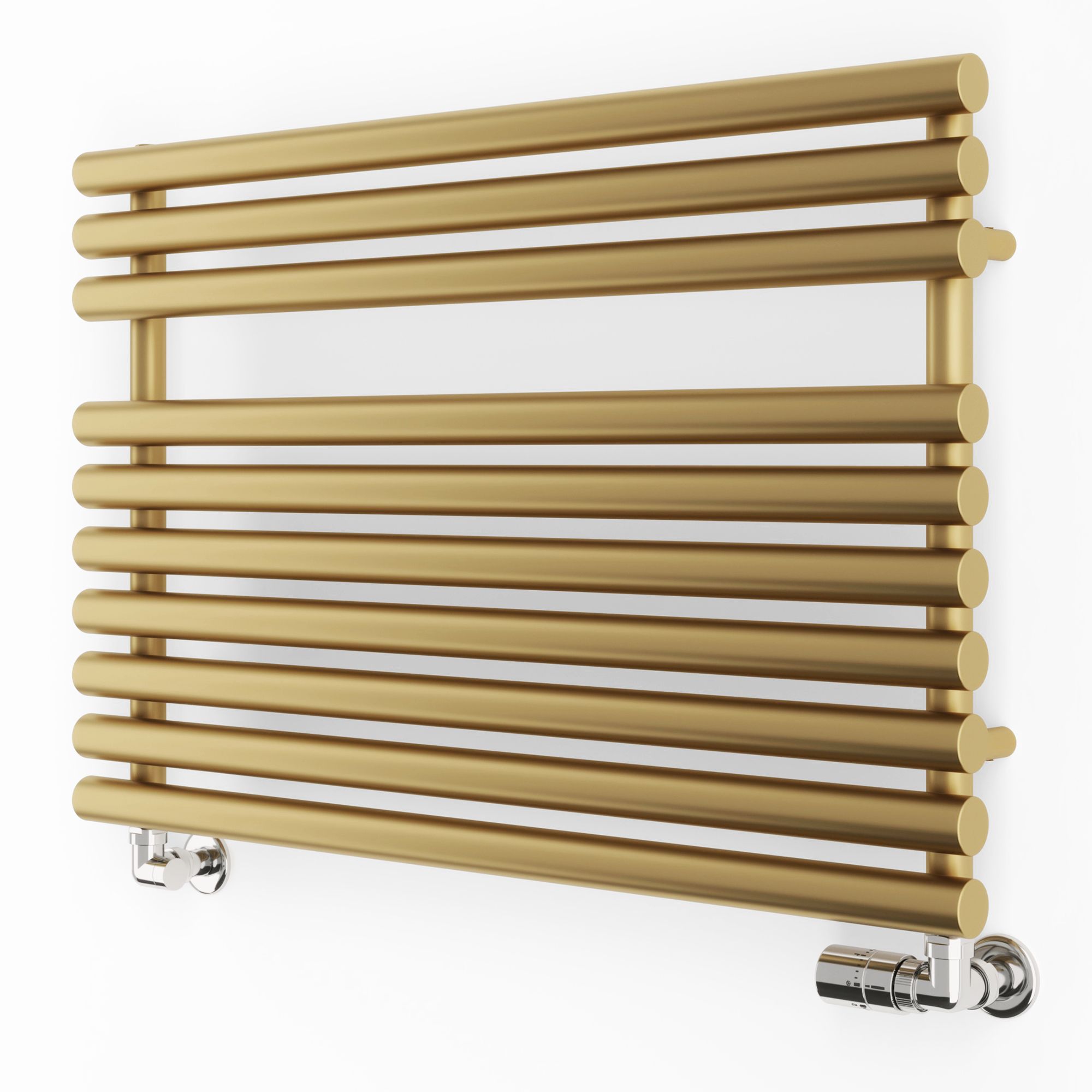 Terma Rolo Brass effect Flat Towel warmer (W)900mm x (H)590mm