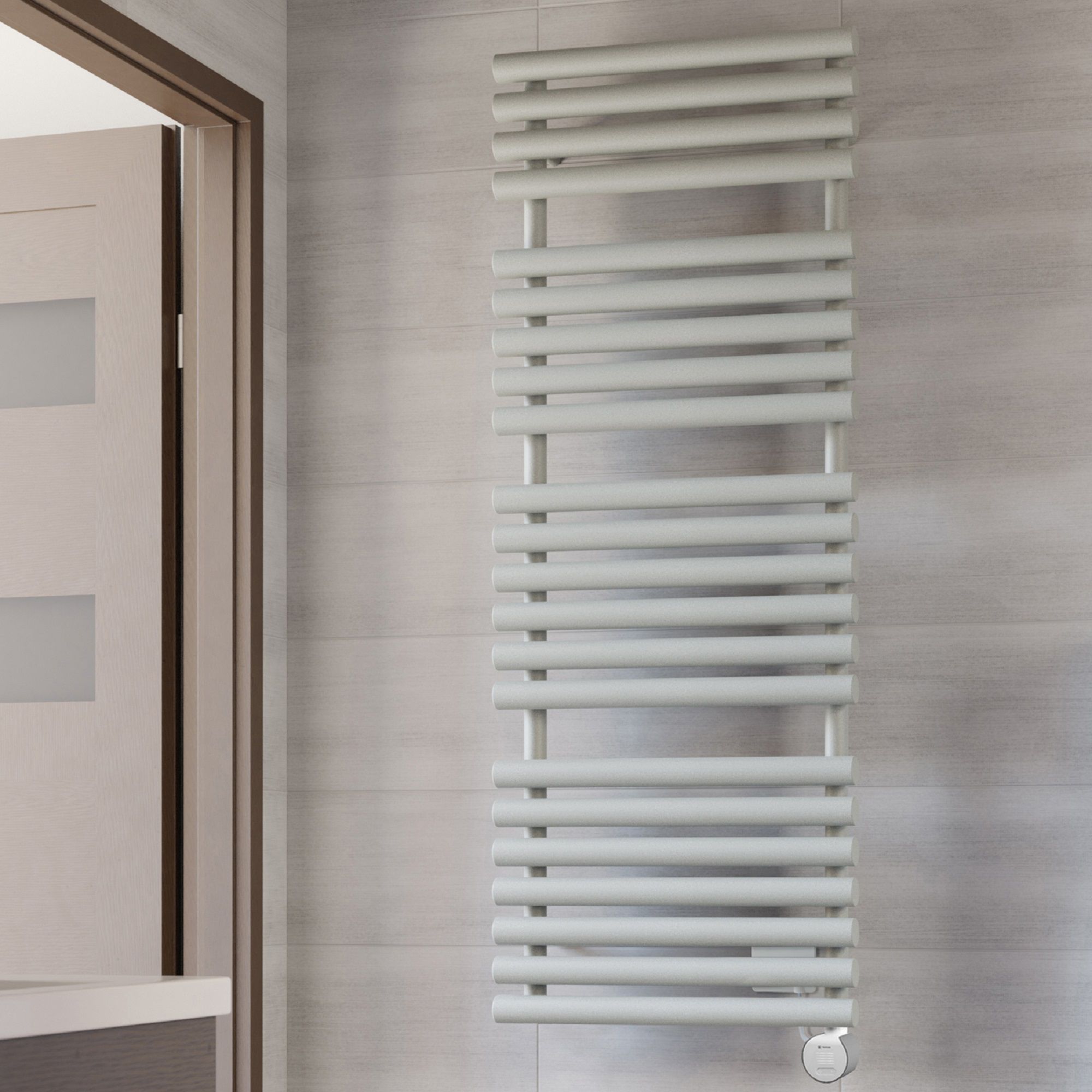 Terma Rolo Matt salt n pepper Oil-filled Electric towel radiator ...
