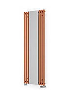 Terma Rolo Mirror Matt copper Vertical Designer Radiator, (W)590mm x (H)1800mm
