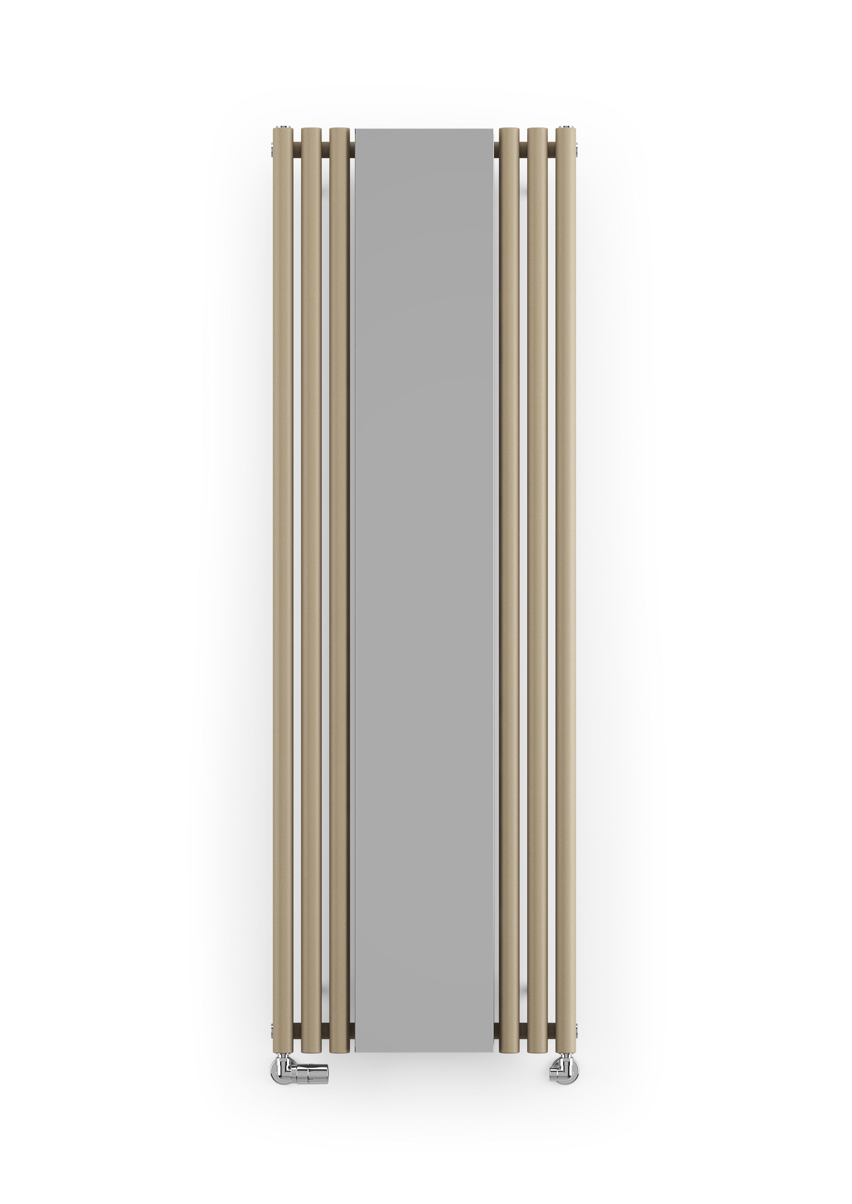 Terma Rolo Mirror Quartz mocha Vertical Designer Radiator, (W)590mm x (H)1800mm