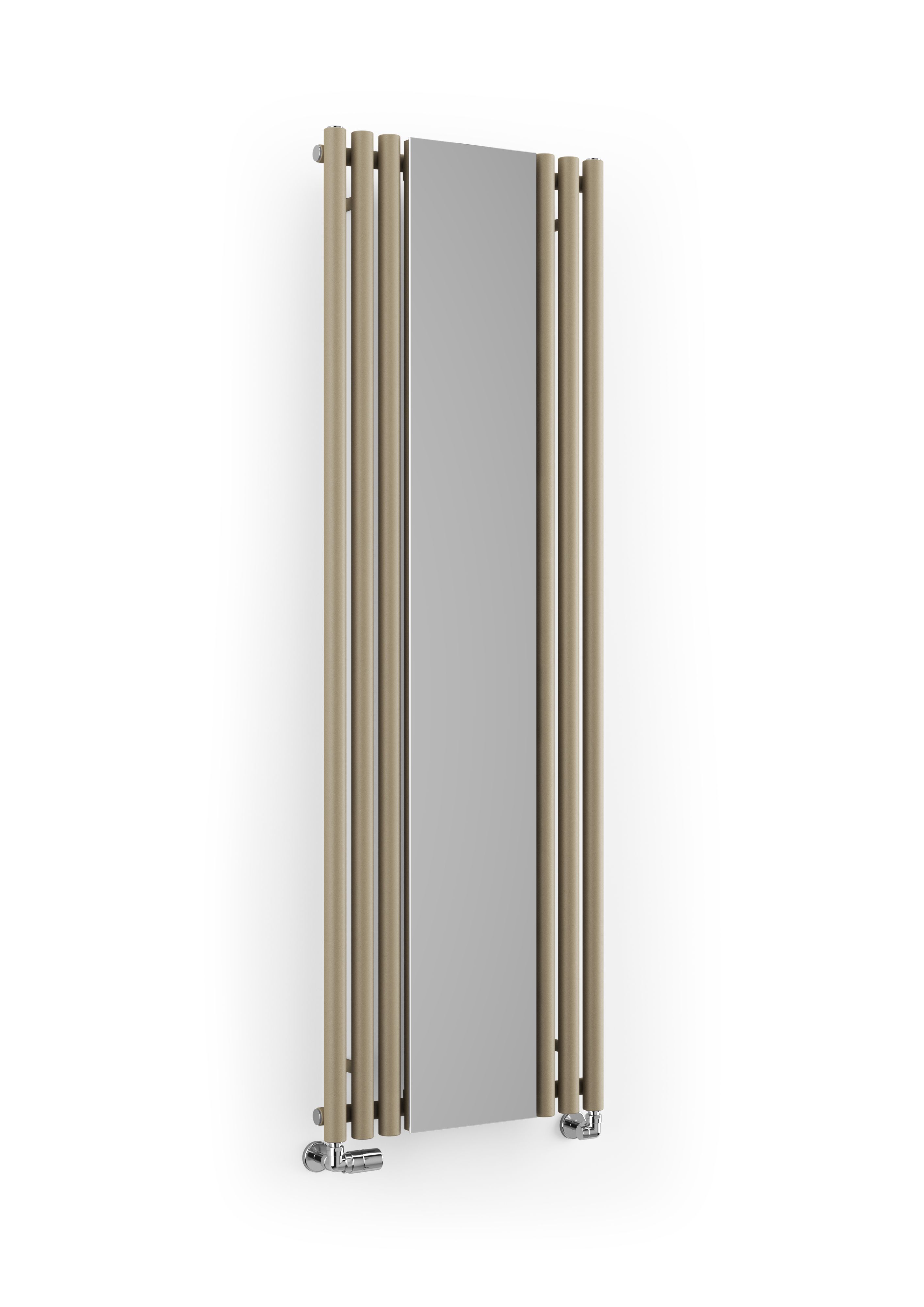 Terma Rolo Mirror WGROM180059 KQUAUC01 Brown Vertical Designer Radiator, (W)590mm x (H)1800mm