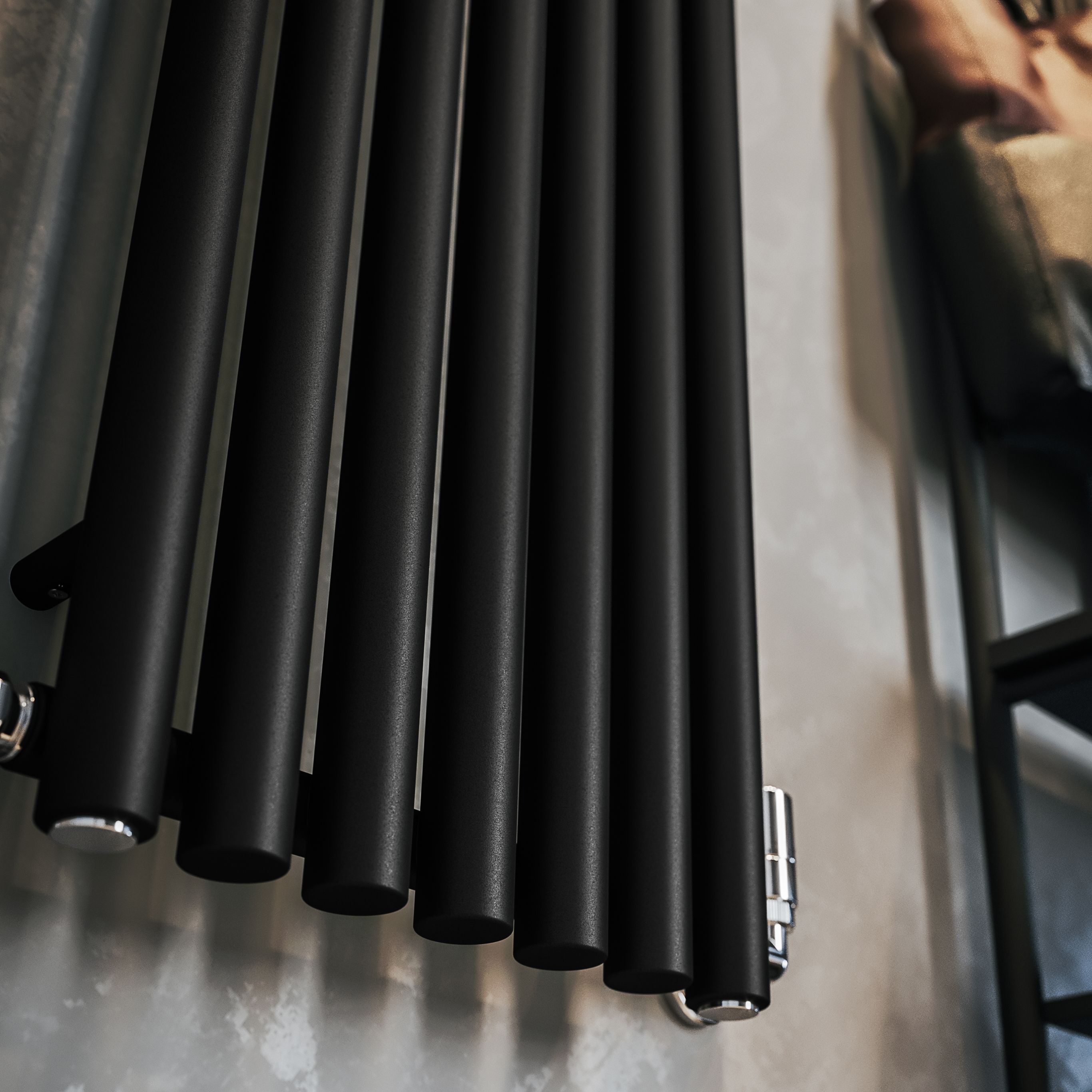 Terma Rolo Room Black Hydronic Horizontal or vertical Designer 2738BTU ...