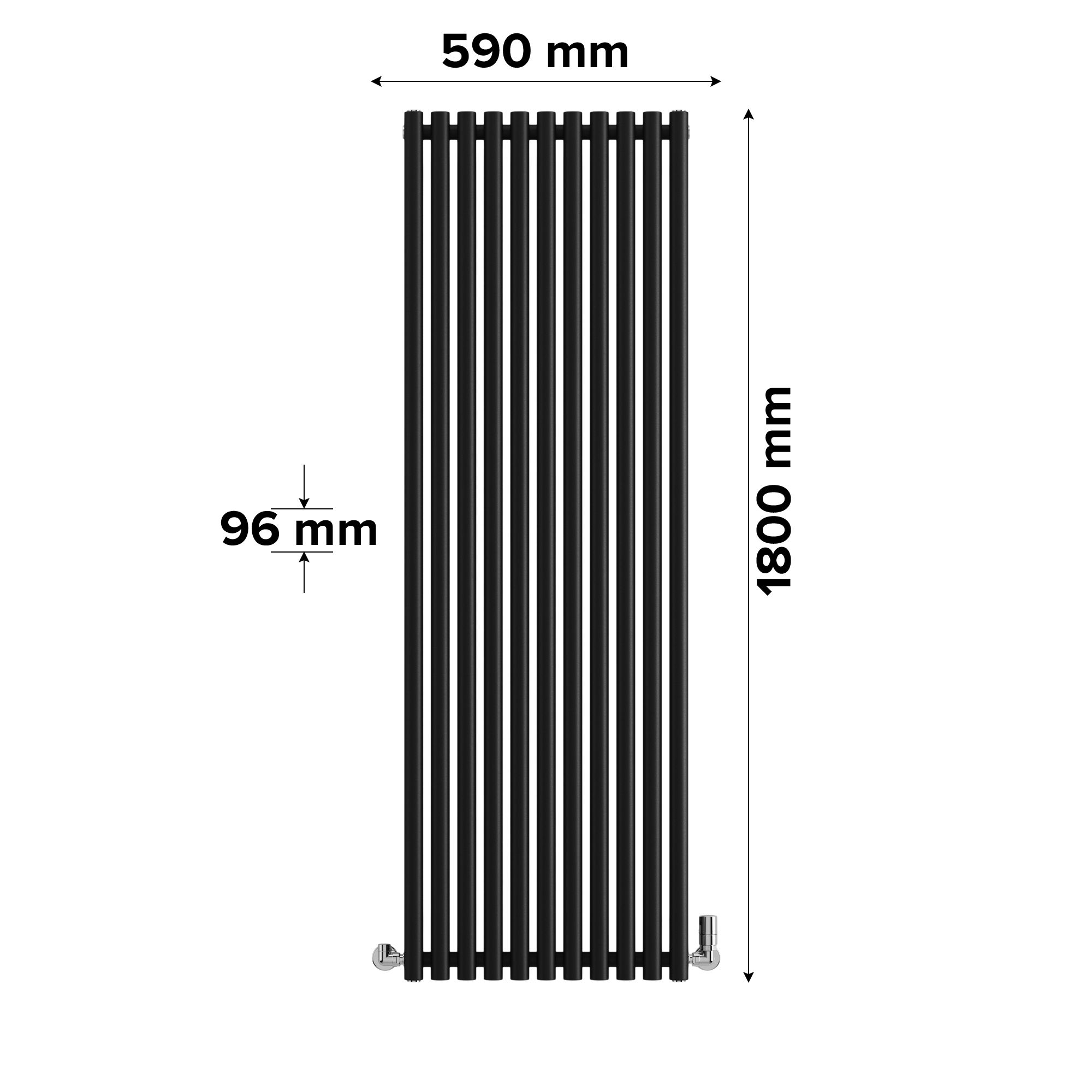 Terma Rolo Room Black Hydronic Horizontal or vertical Designer 4297BTU ...