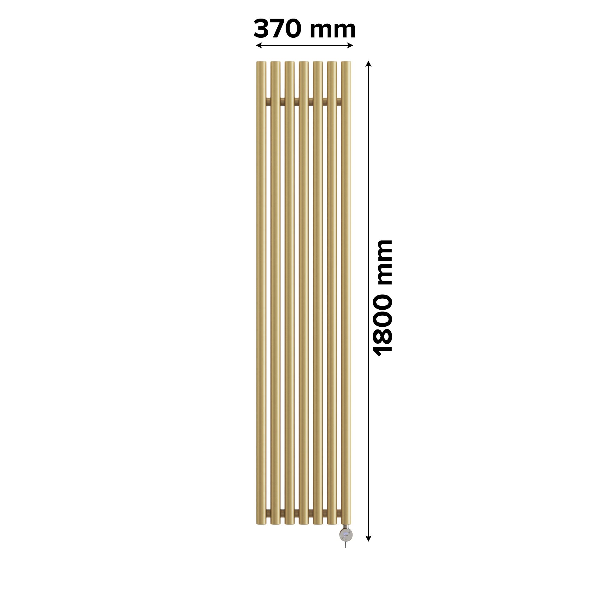 Terma Rolo Room Brass Electric Vertical Designer 2728BTU Radiator, (W ...